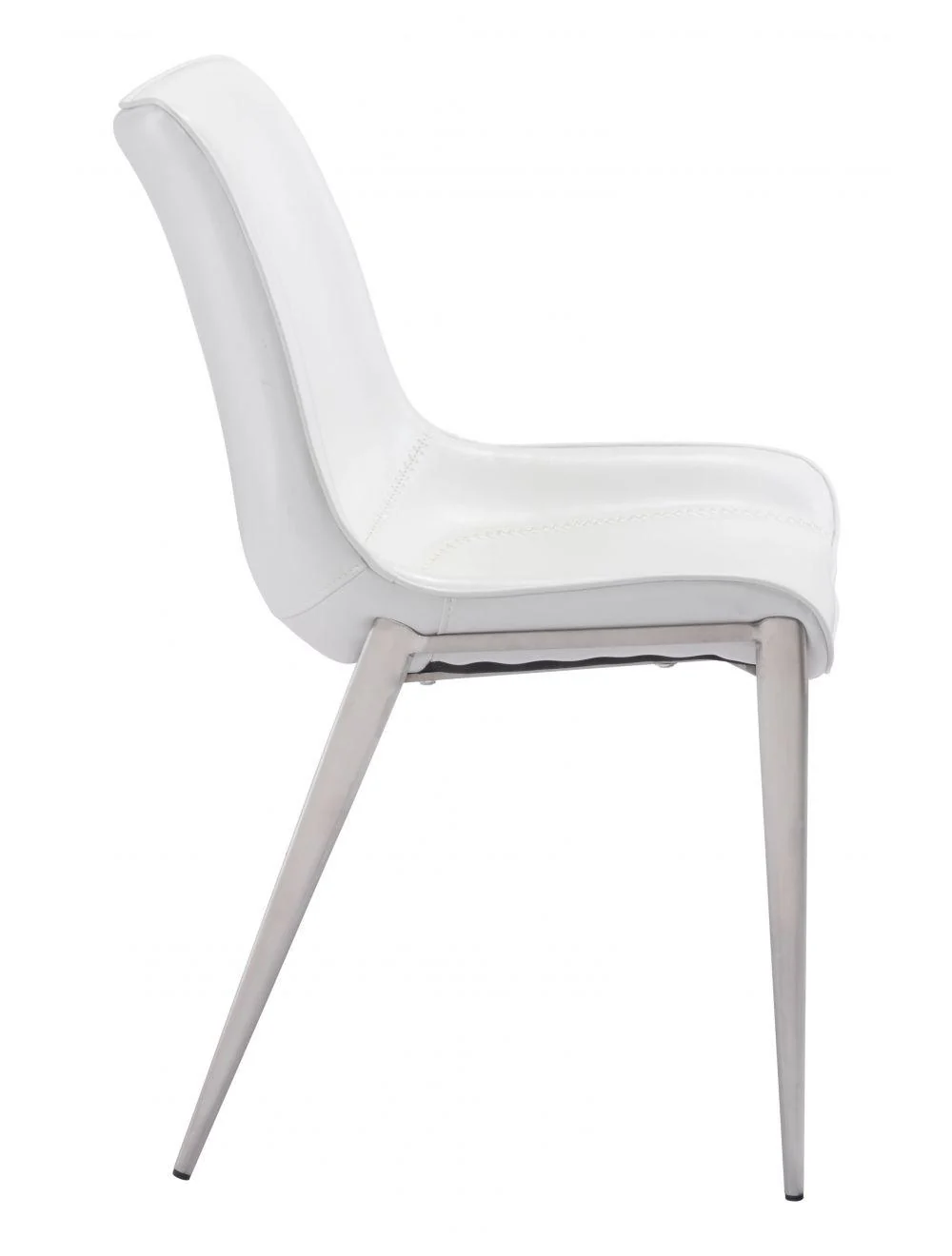 Magnus Dining Chair (Set of 2) White & Silver - Remutear