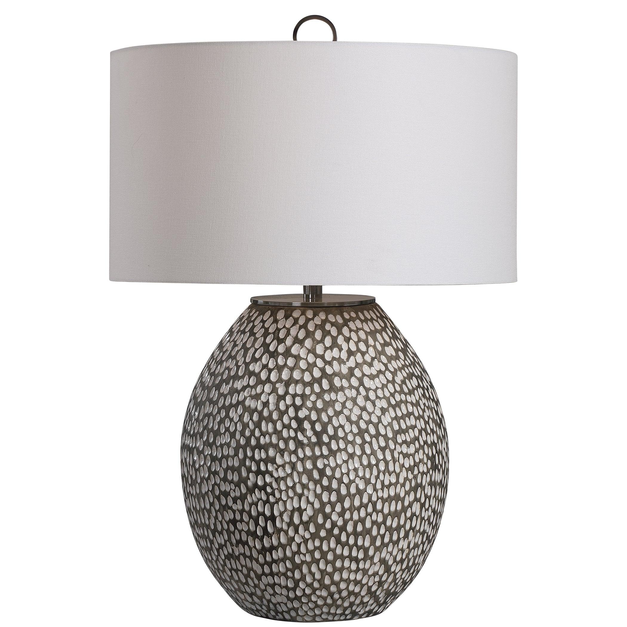 CYPRIEN GRAY WHITE TABLE LAMP - Remutear