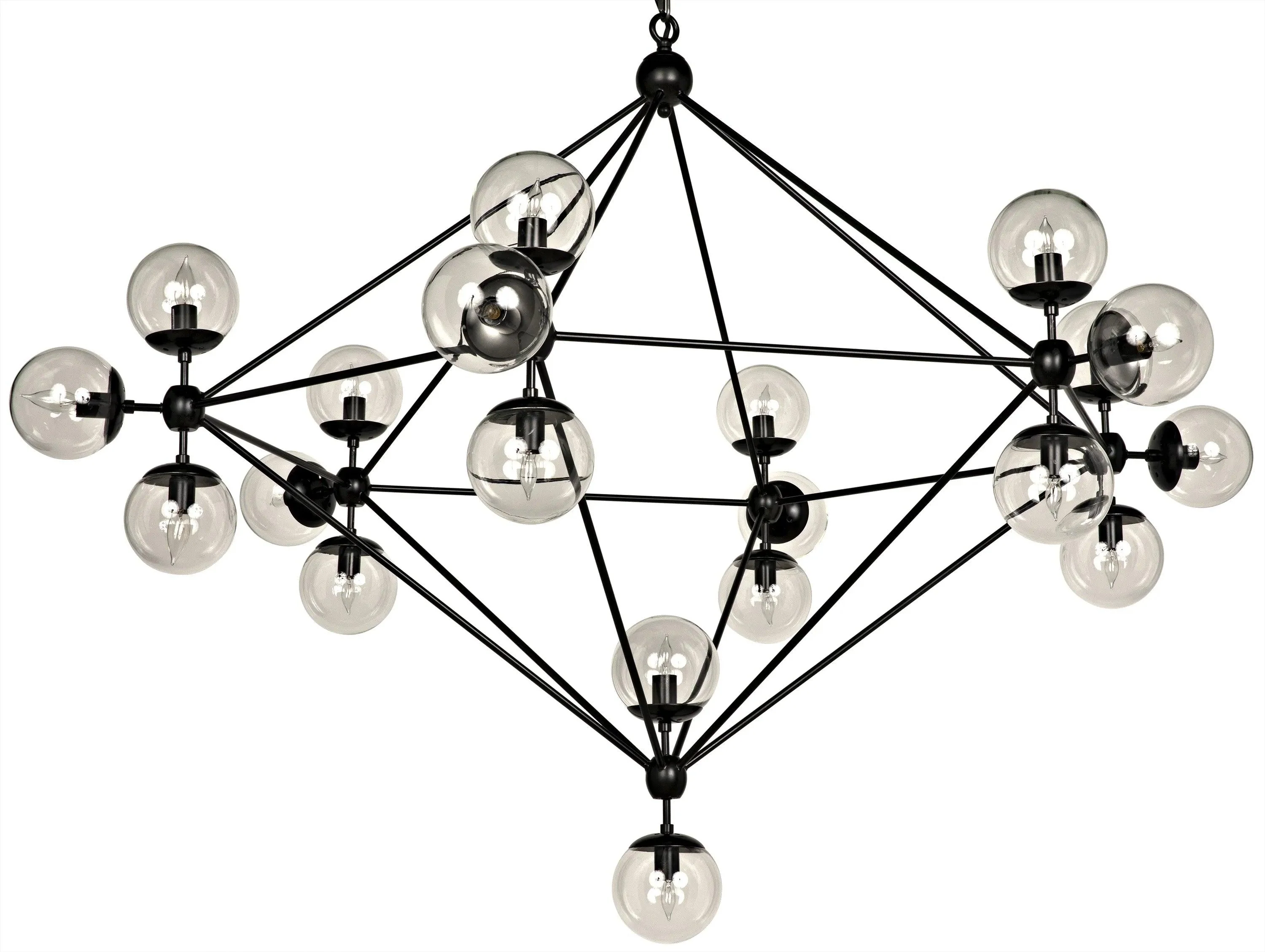 Pluto Chandelier, Large, Black Steel - Remutear
