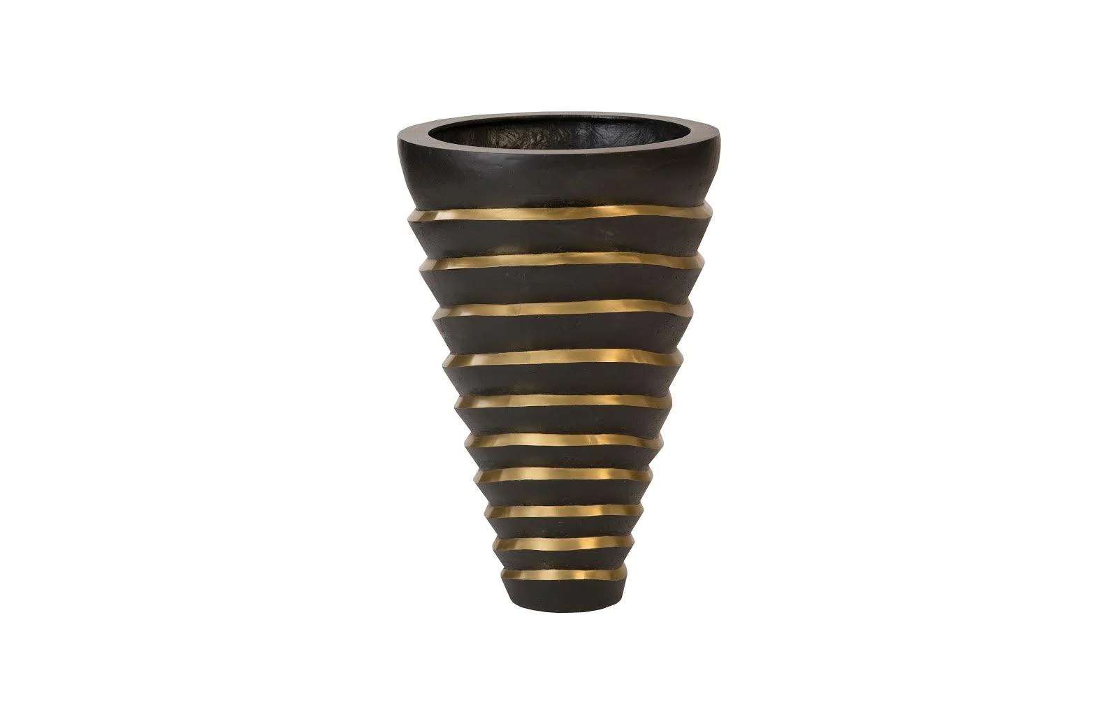 Terra Planter, Black, Brass - Remutear