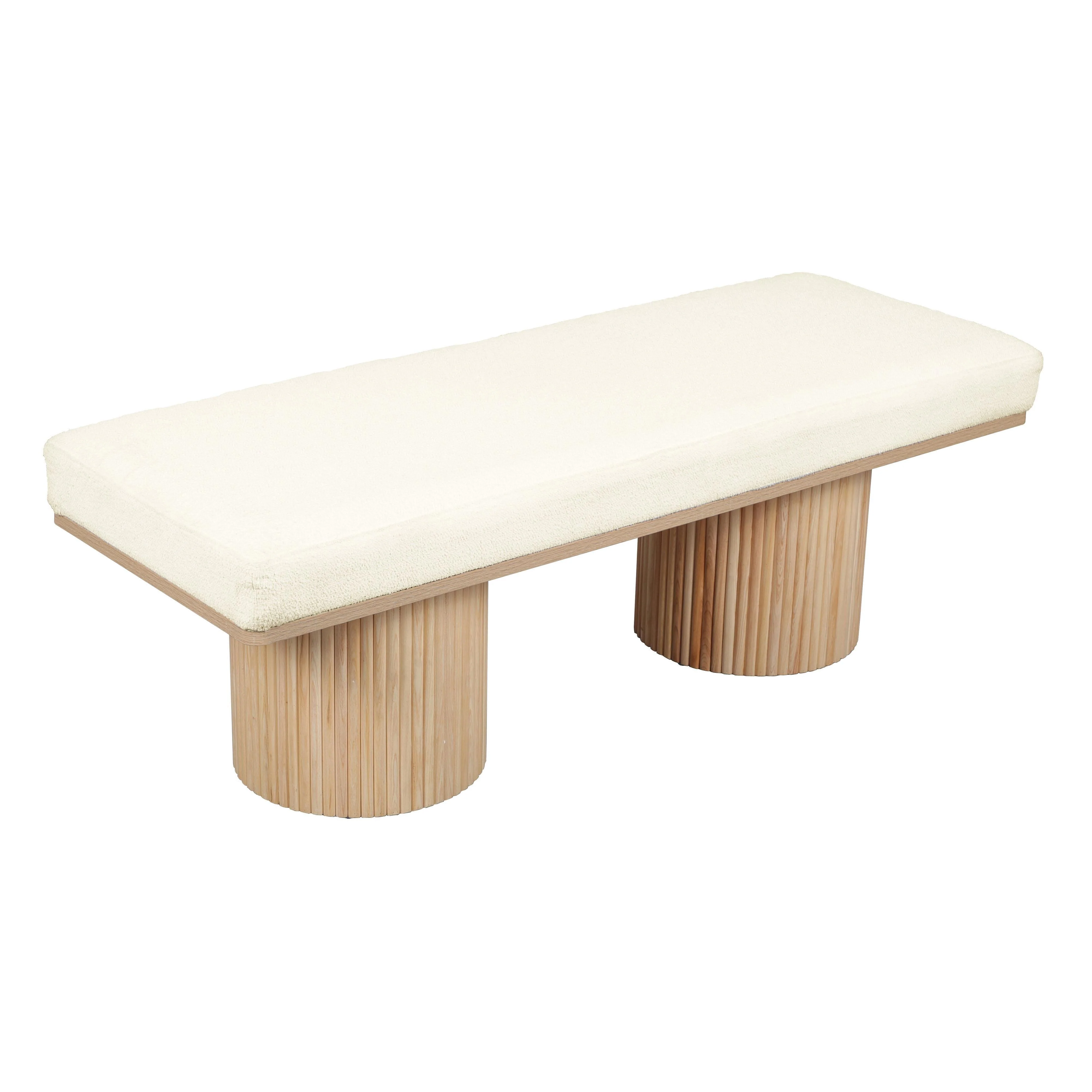 Sagano White Dyed-Yarn Bench - Remutear
