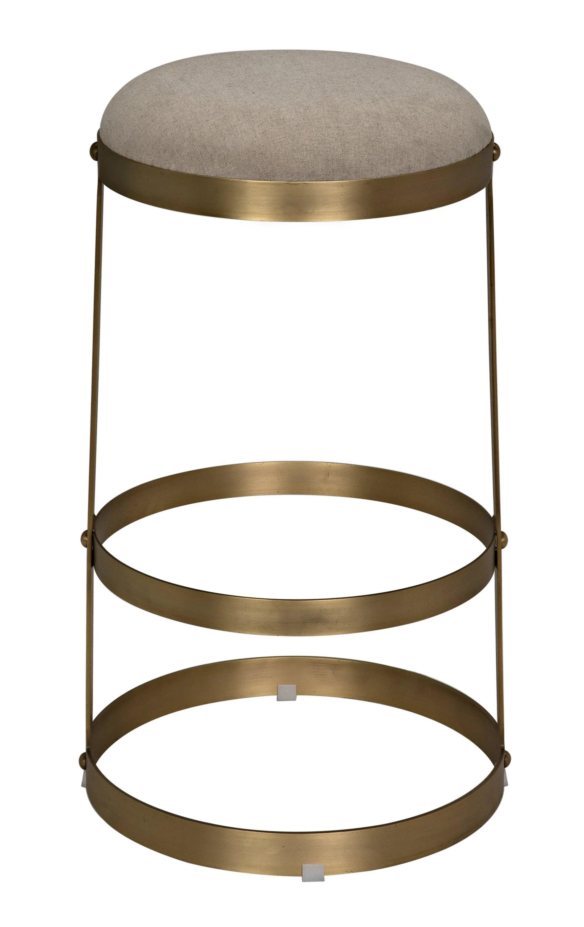 Dior Bar Stool, Metal with Brass Finish - Remutear