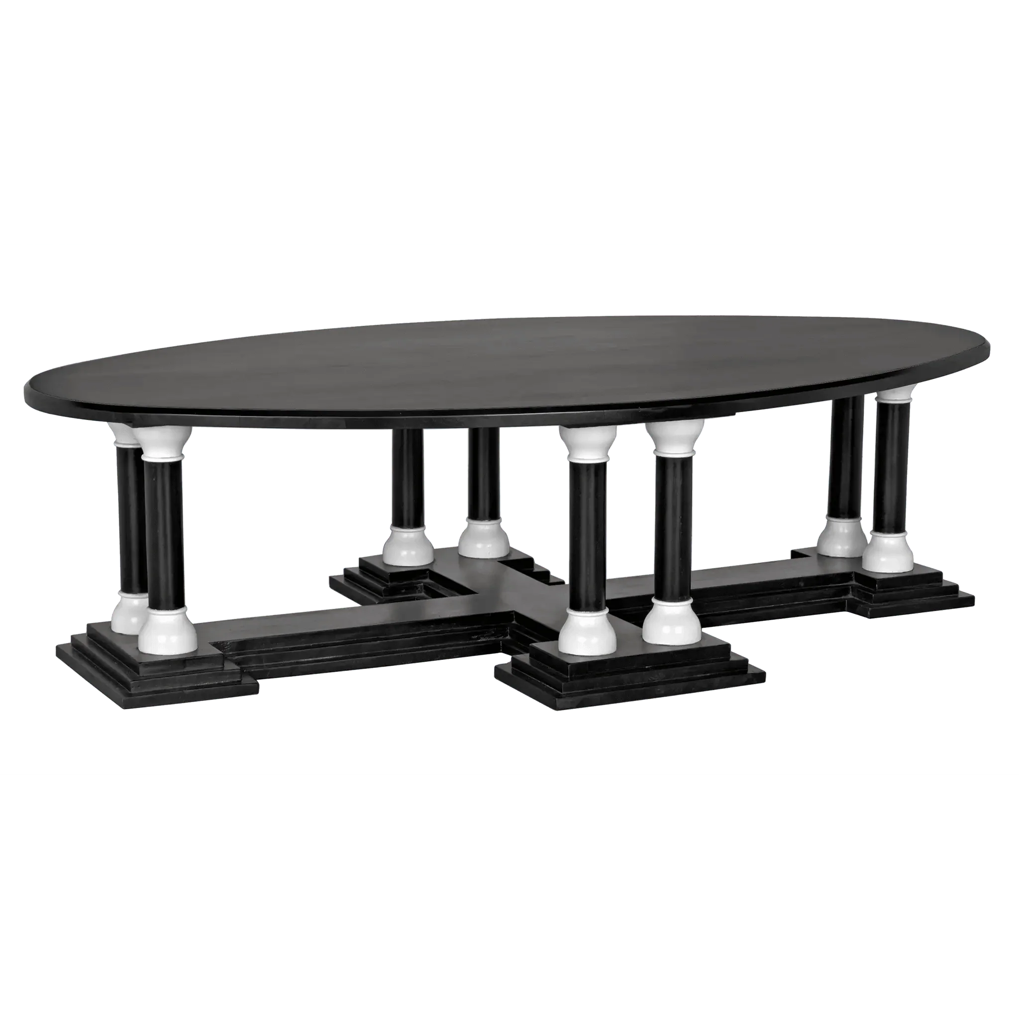 Desoto Coffee Table, Hand Rubbed Black and Solid White - Remutear
