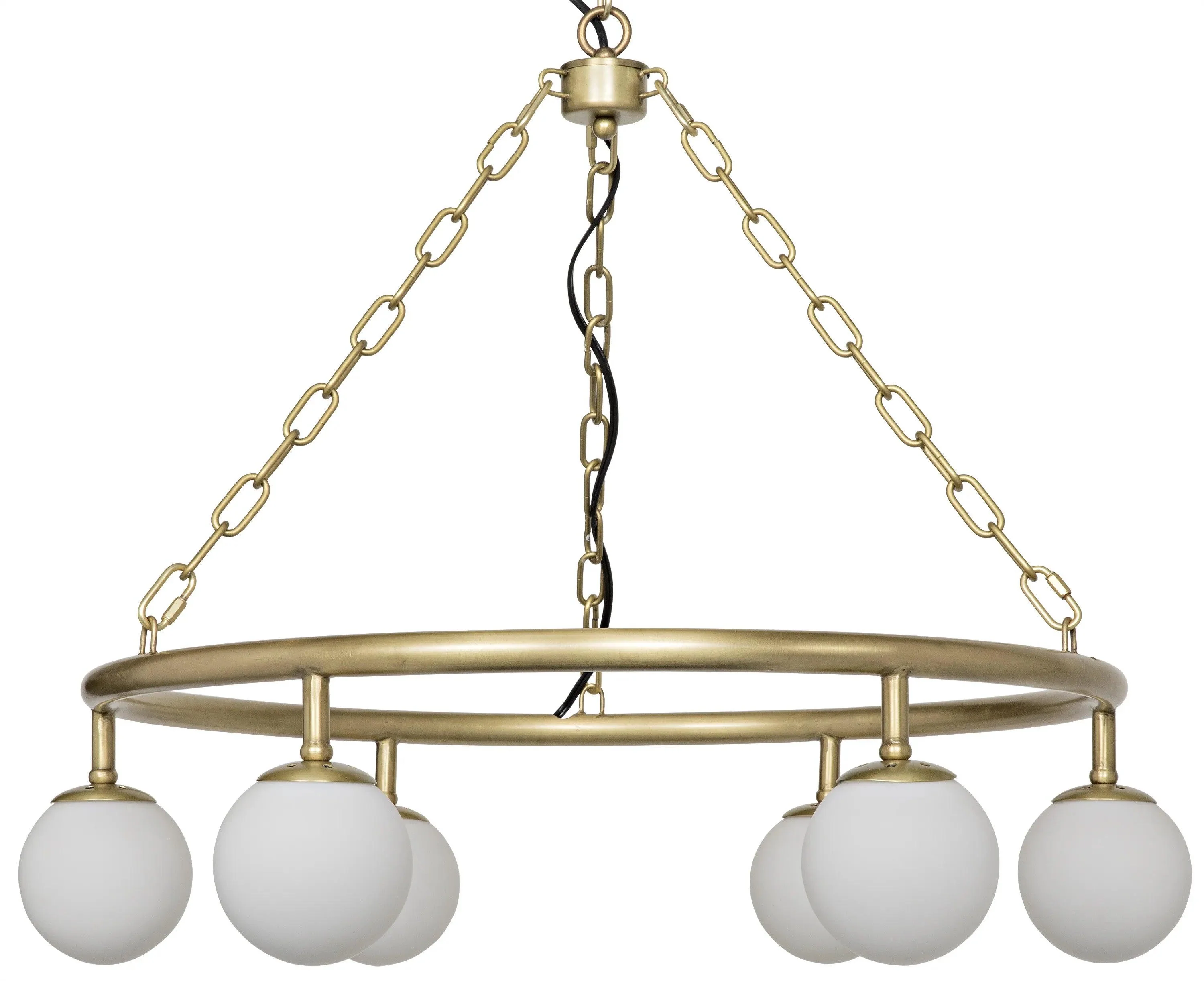 Modena Chandelier, Small, Metal with Brass Finish - Remutear