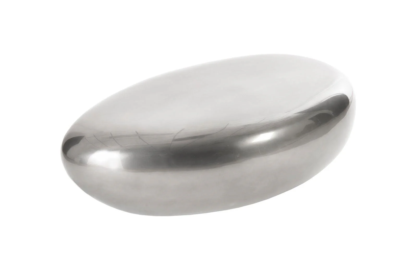 River Stone Coffee Table, Small, Liquid Silver - Remutear