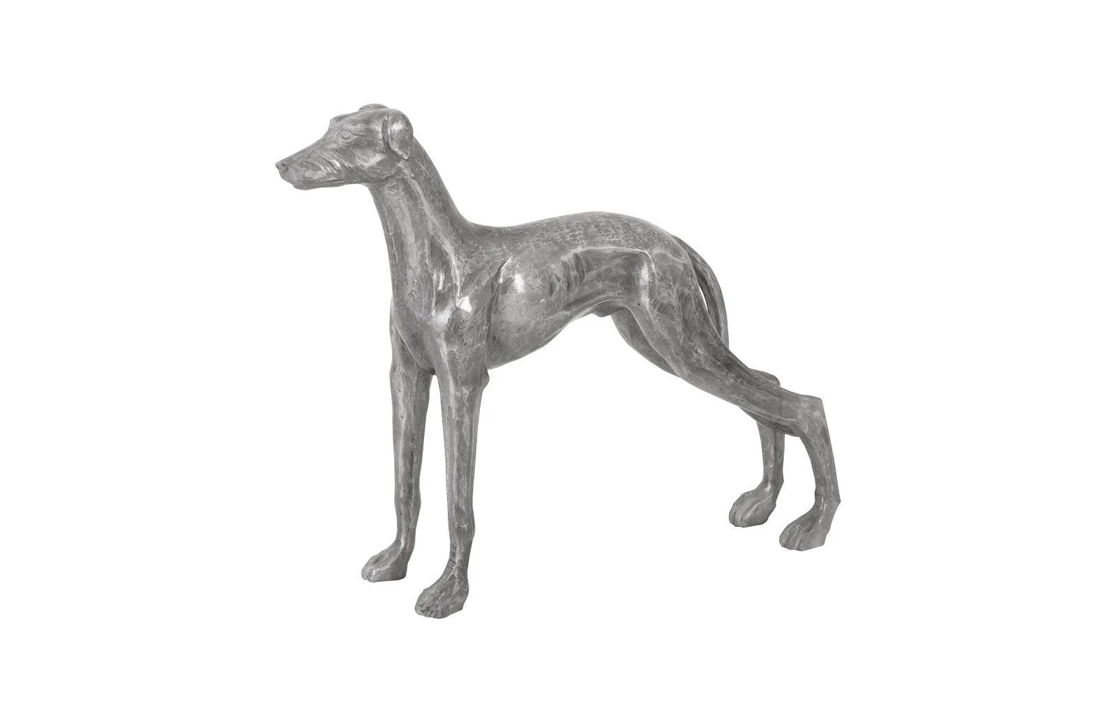 Posing Dog Sculpture, Black/Silver, Aluminum - Remutear