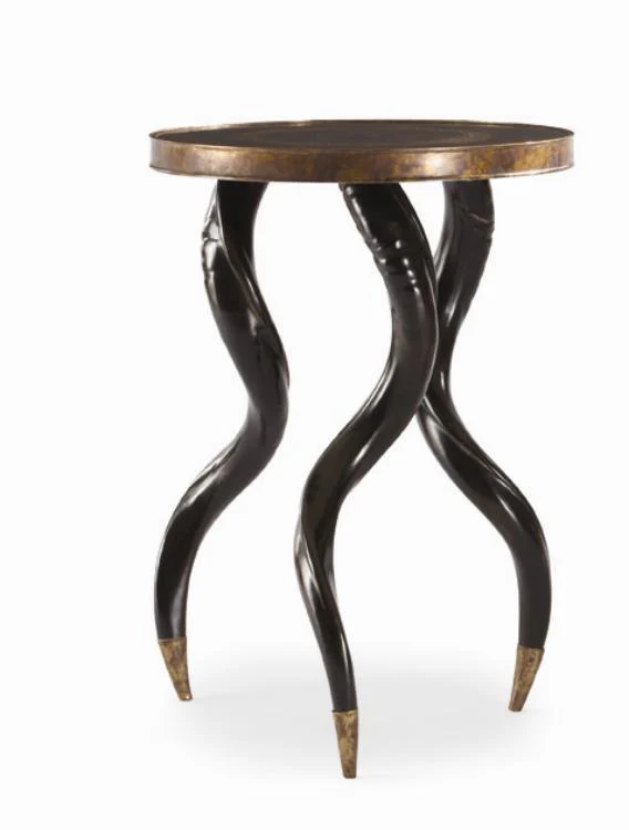 Grand Tour Furniture Faux Horn Ebony Chairside Table - Remutear