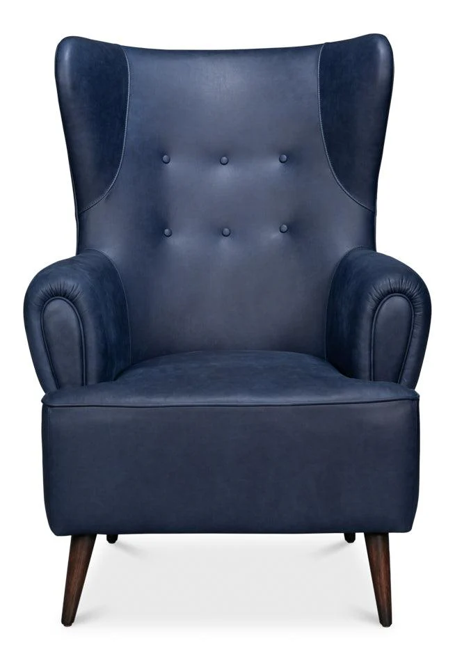 Hightower Distilled Leather Chair Blue - Remutear