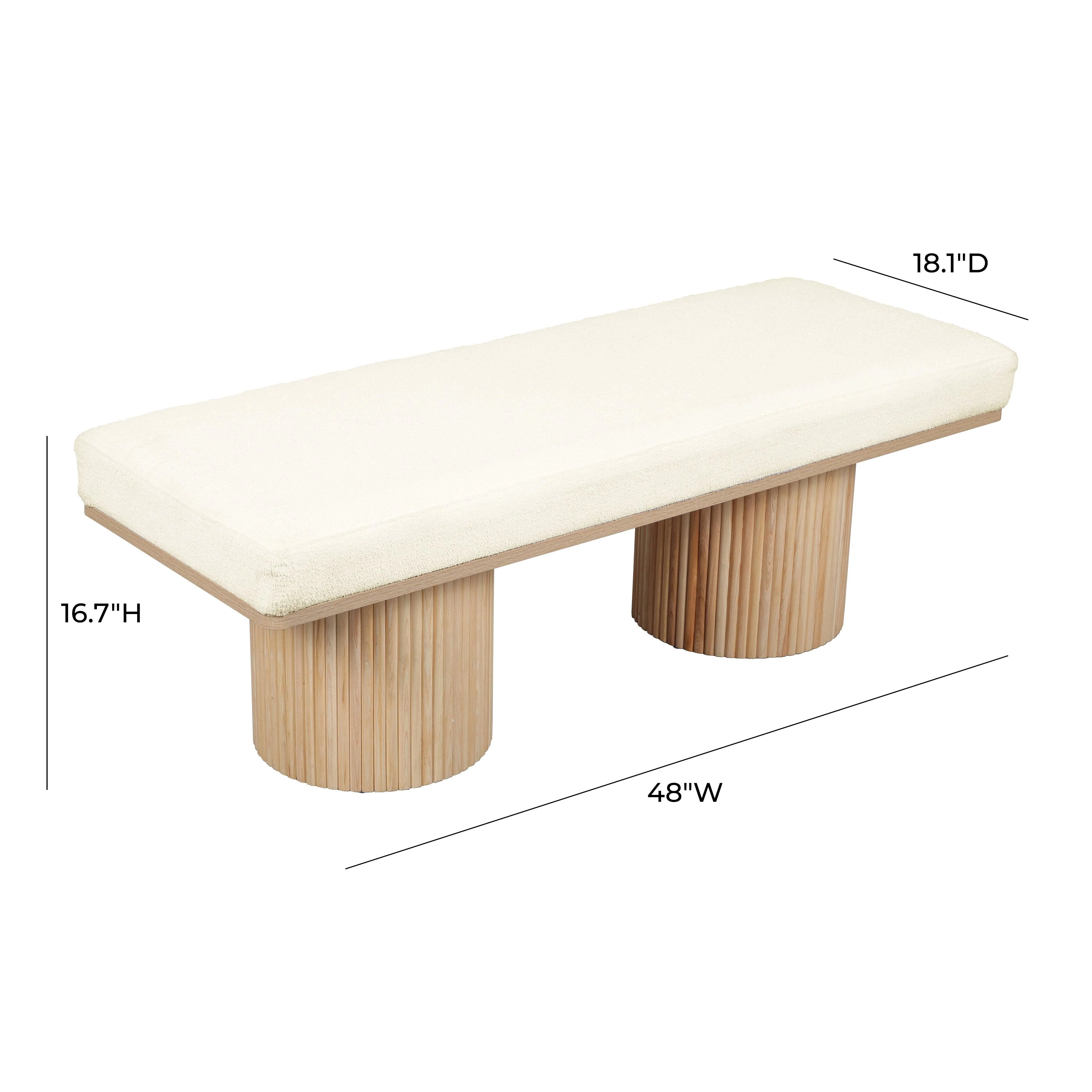 Sagano White Dyed-Yarn Bench - Remutear