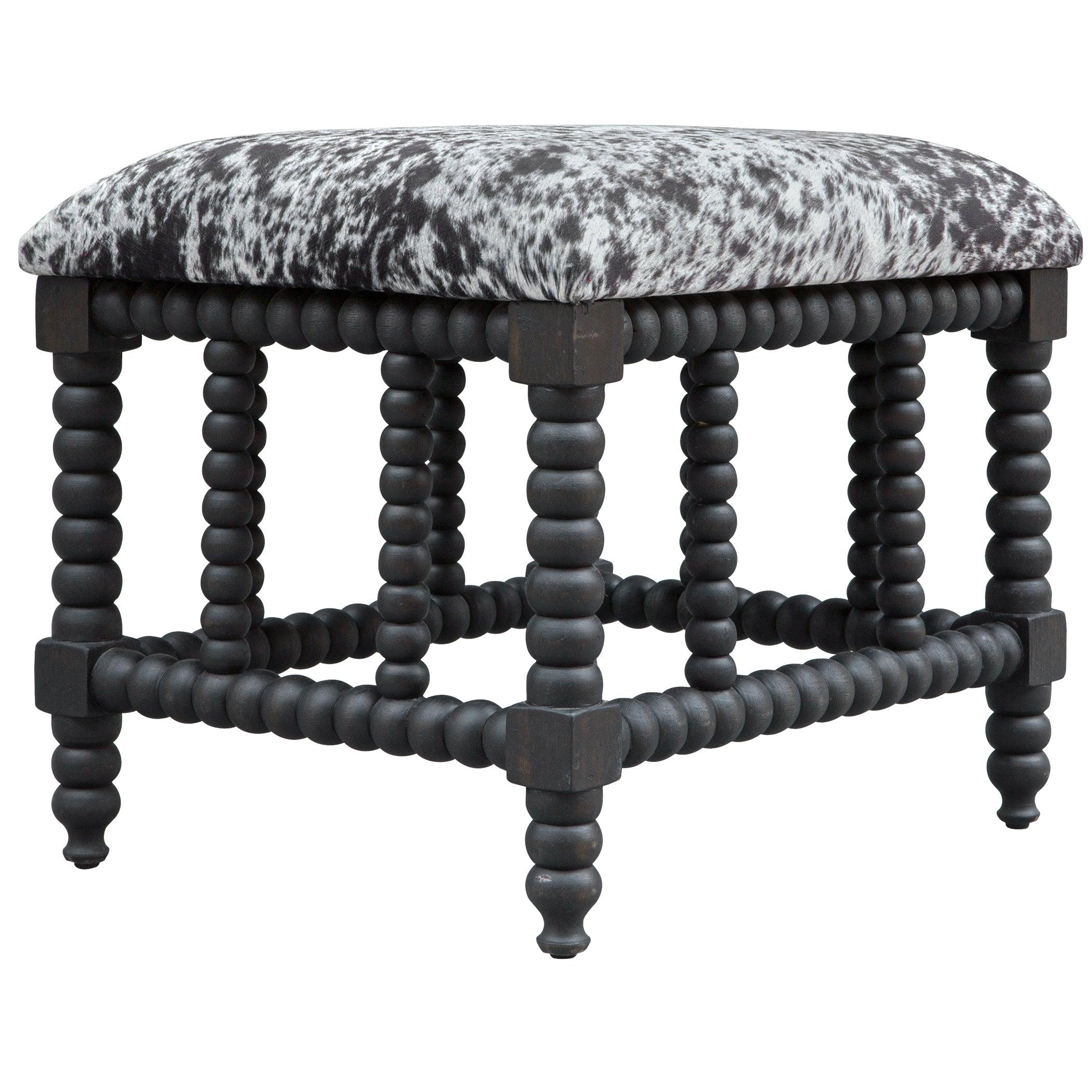Rancho Faux Cow Hide Small Bench - Remutear