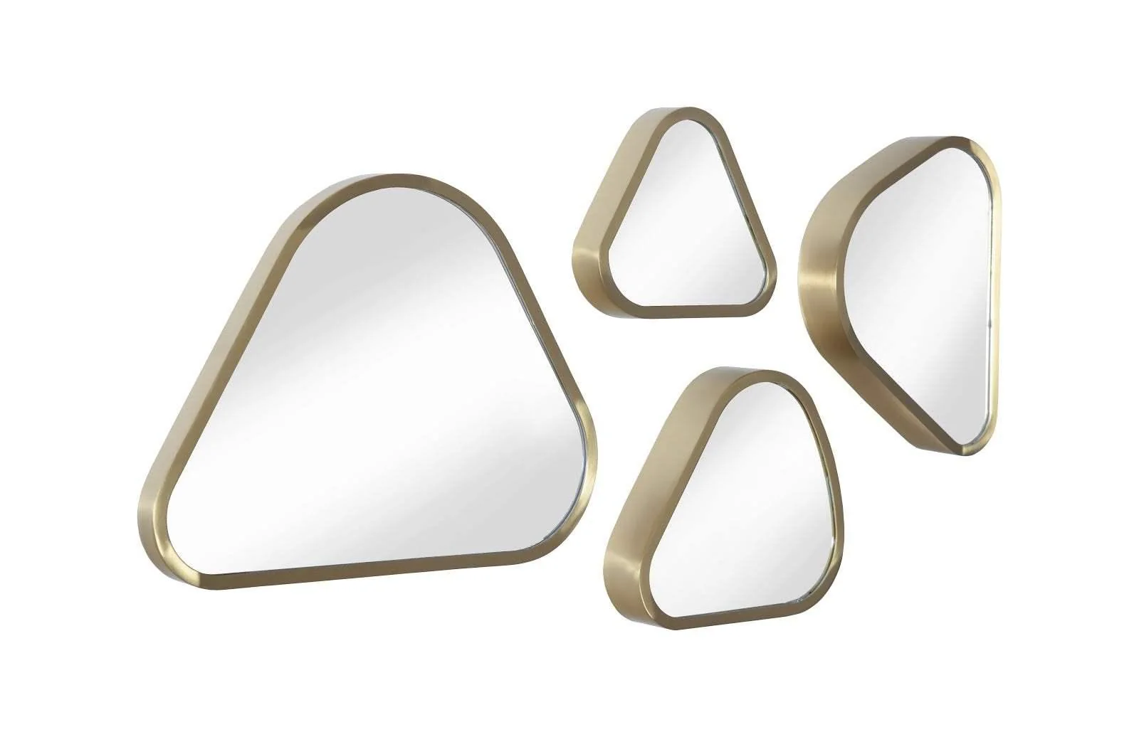 Pebble Mirrors, Set of 4, Brushed Brass - Remutear