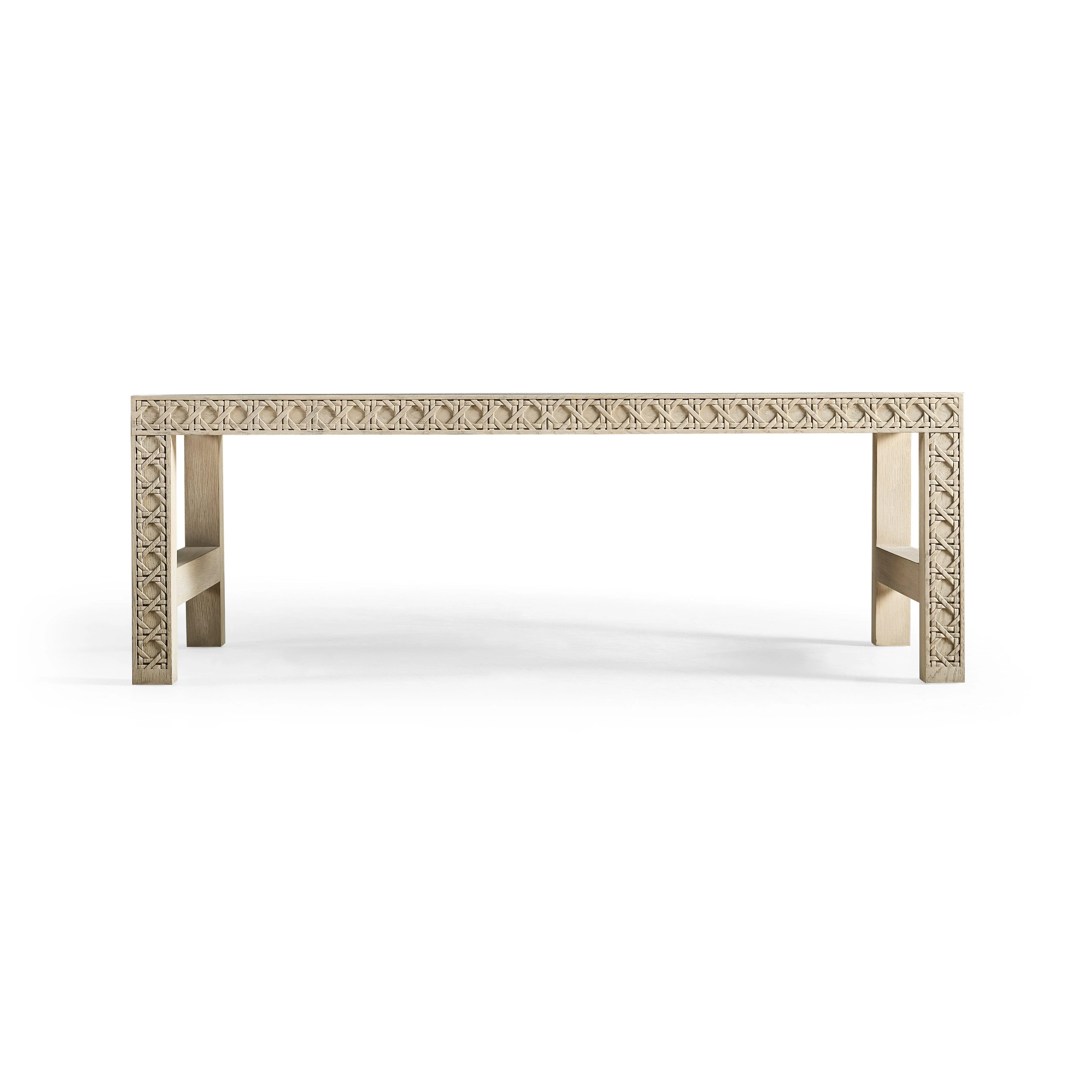 Water Cnoidal Cane Carved Cocktail Table 1 - Remutear