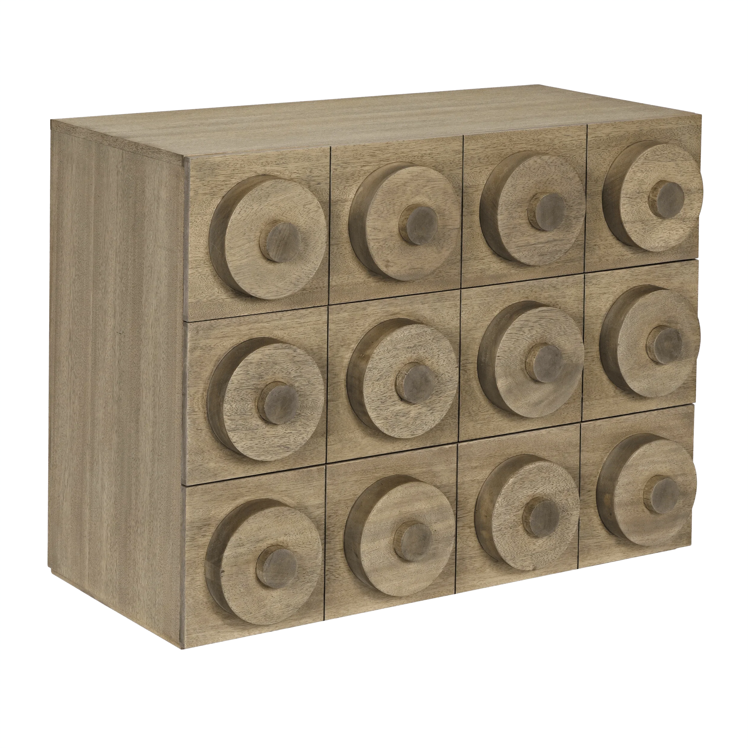 Lego Sideboard with 3 Drawers, Washed Walnut - Remutear