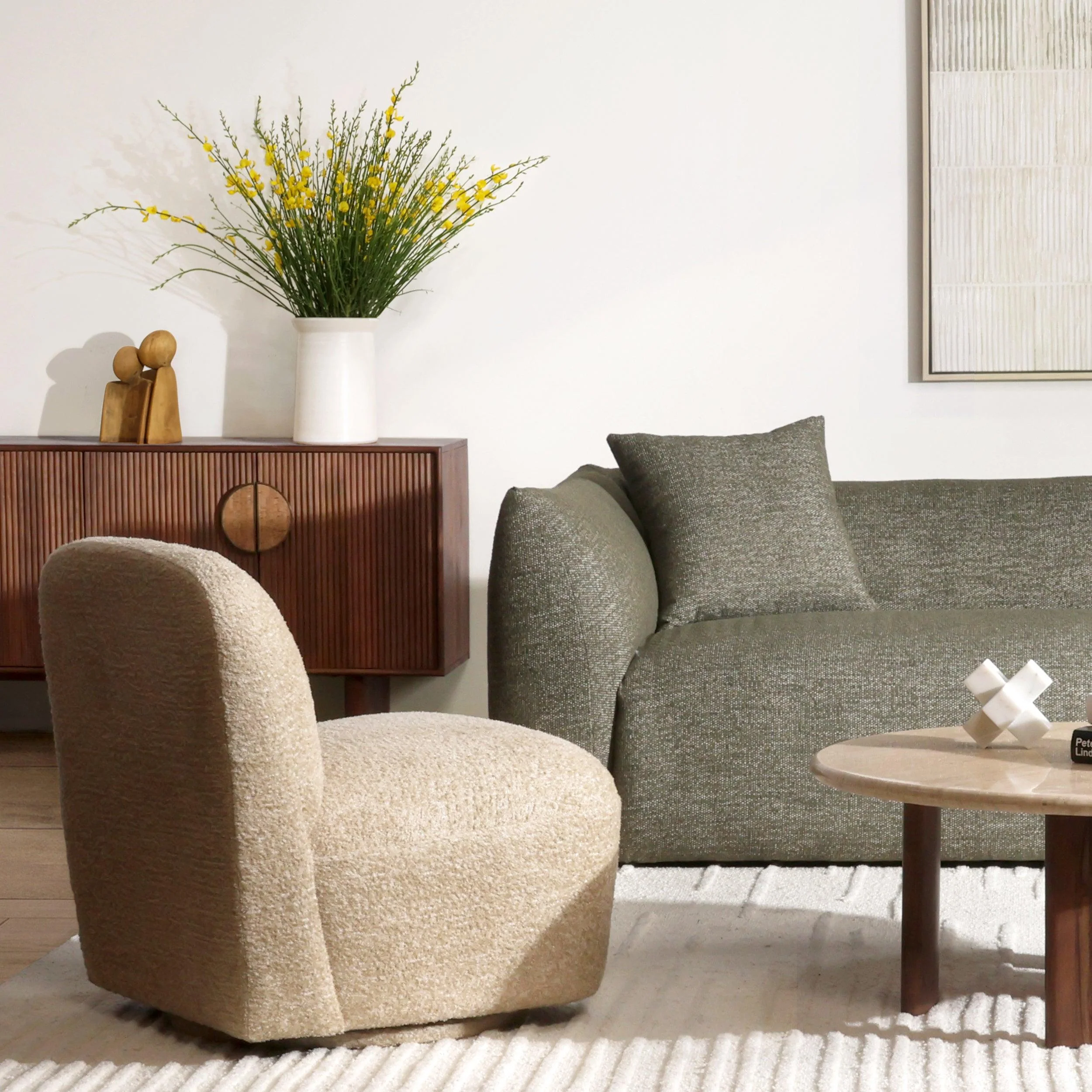 Daryl Swivel Chair Sand - Remutear