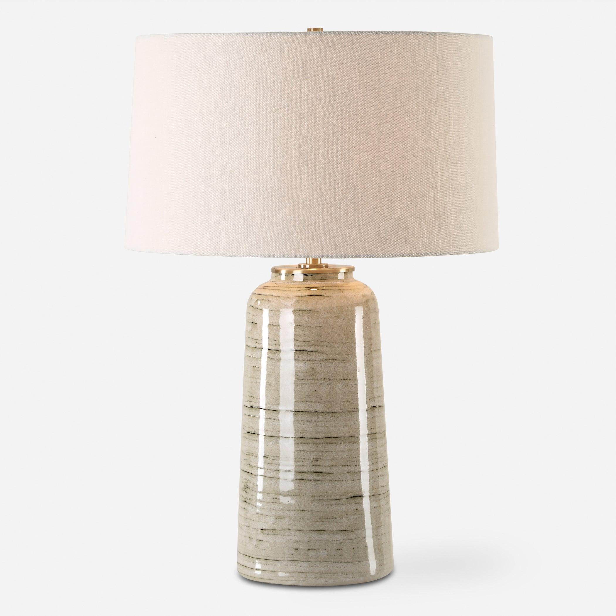 Strata Tan Glaze Table Lamp - Remutear