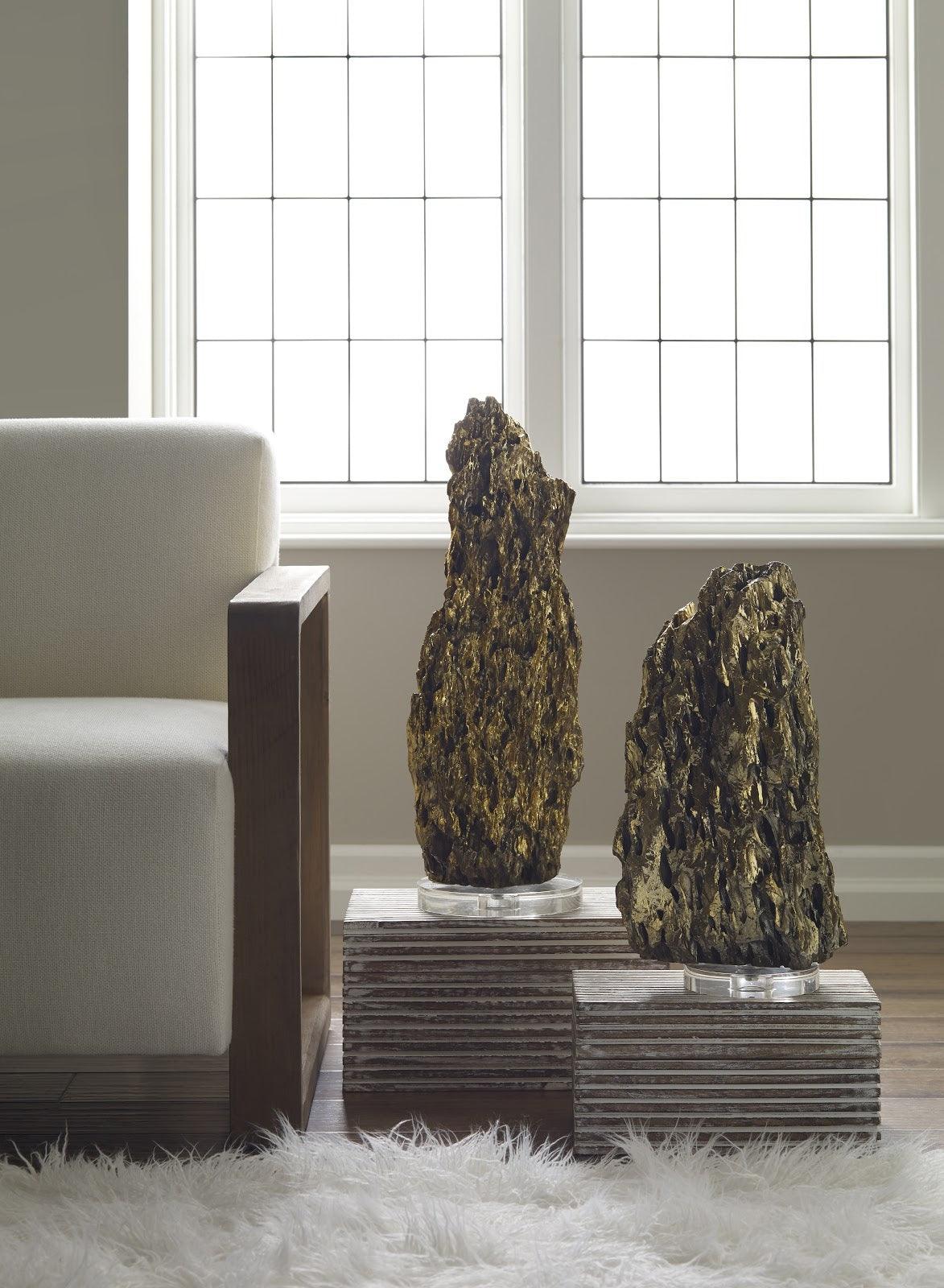 Stalagmite Lamp Polished Brass, MD, Glass Base, Assorted Size and Shape - Remutear