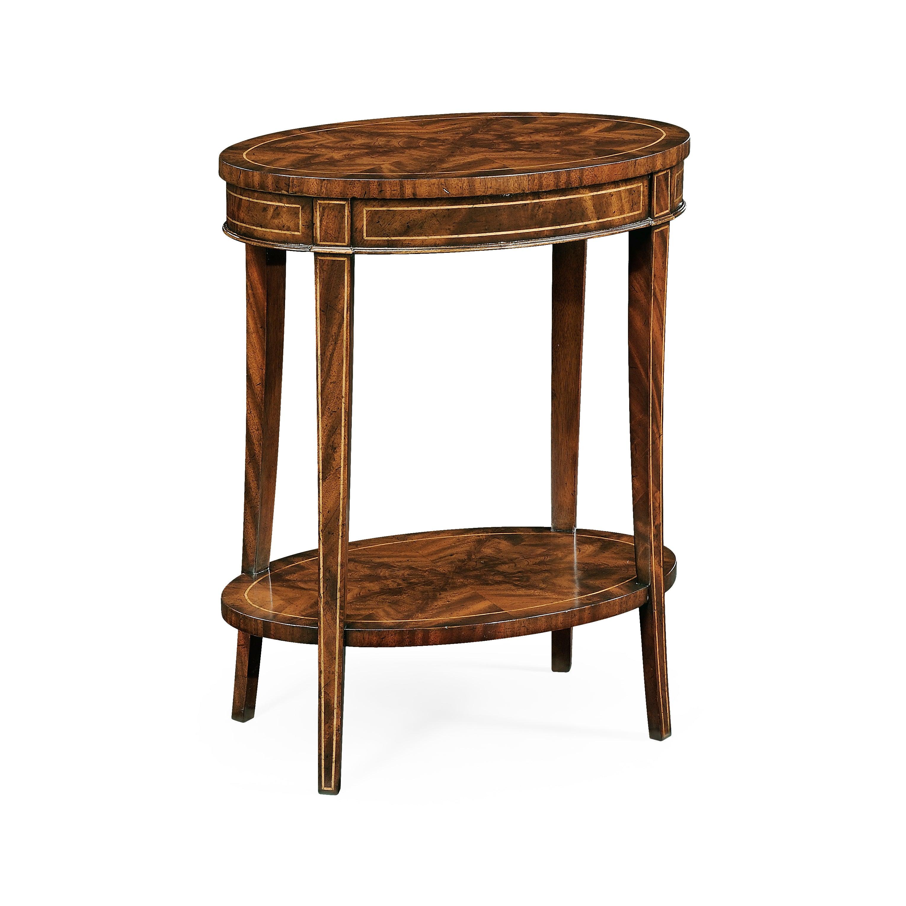 Sherwood Oak Mahogany oval lamp table - Remutear
