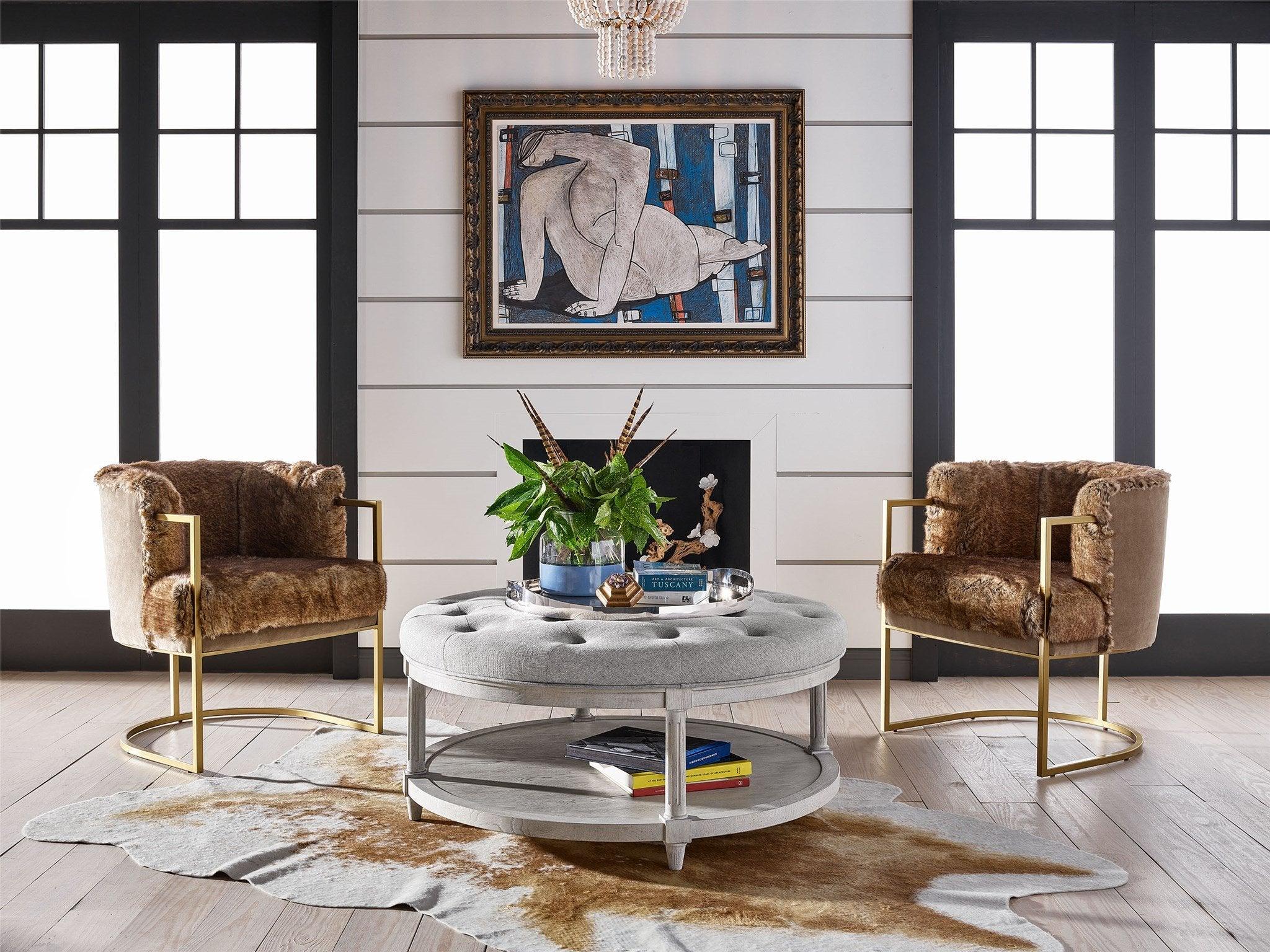 Past Forward Lacie Round Ottoman - Remutear