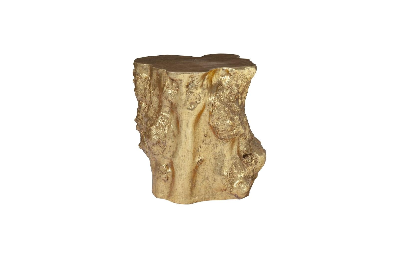 Log Side Table, Gold Leaf - Remutear