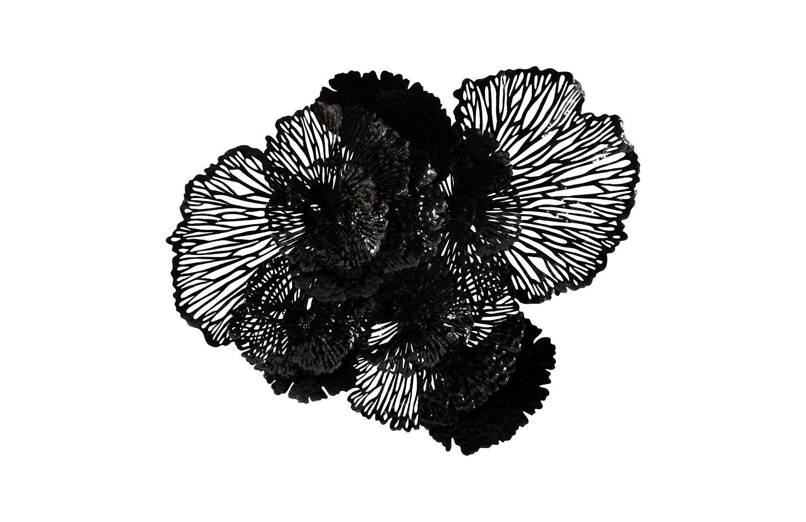 Flower Wall Art, Large, Black, Metal - Remutear
