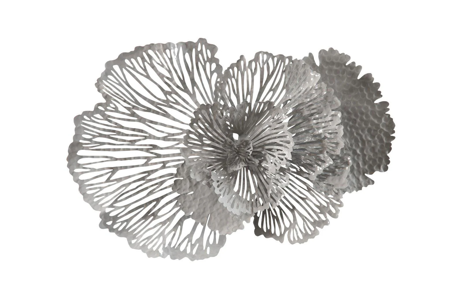 Flower Wall Art, Medium, Gray, Metal - Remutear