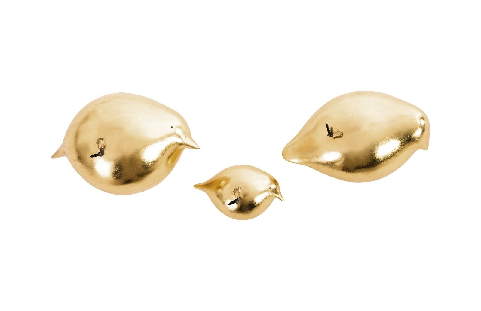 Golden Birds, Set of 3, Gold Leaf, LG - Remutear