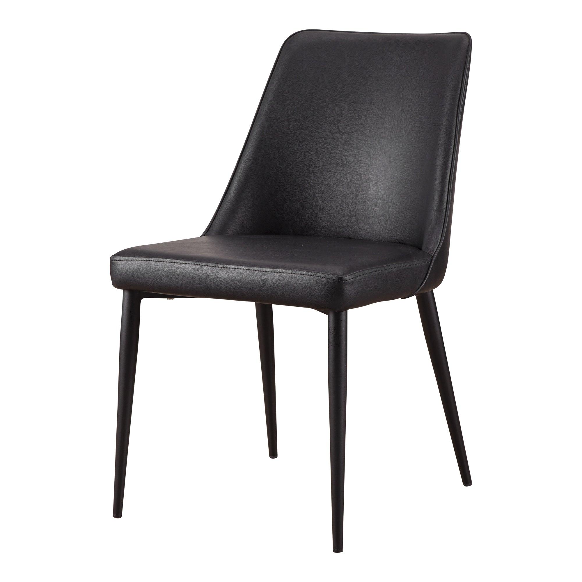 Lula Dining Chair Black Vegan Leather - Set Of Two - Remutear