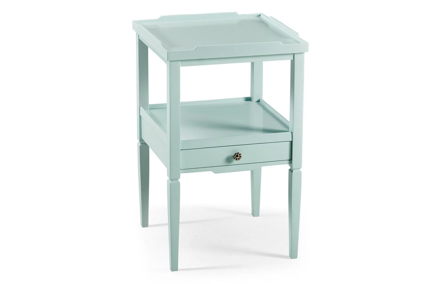 Reimagined Remanence Small Blue Square Table with Drawer - Remutear