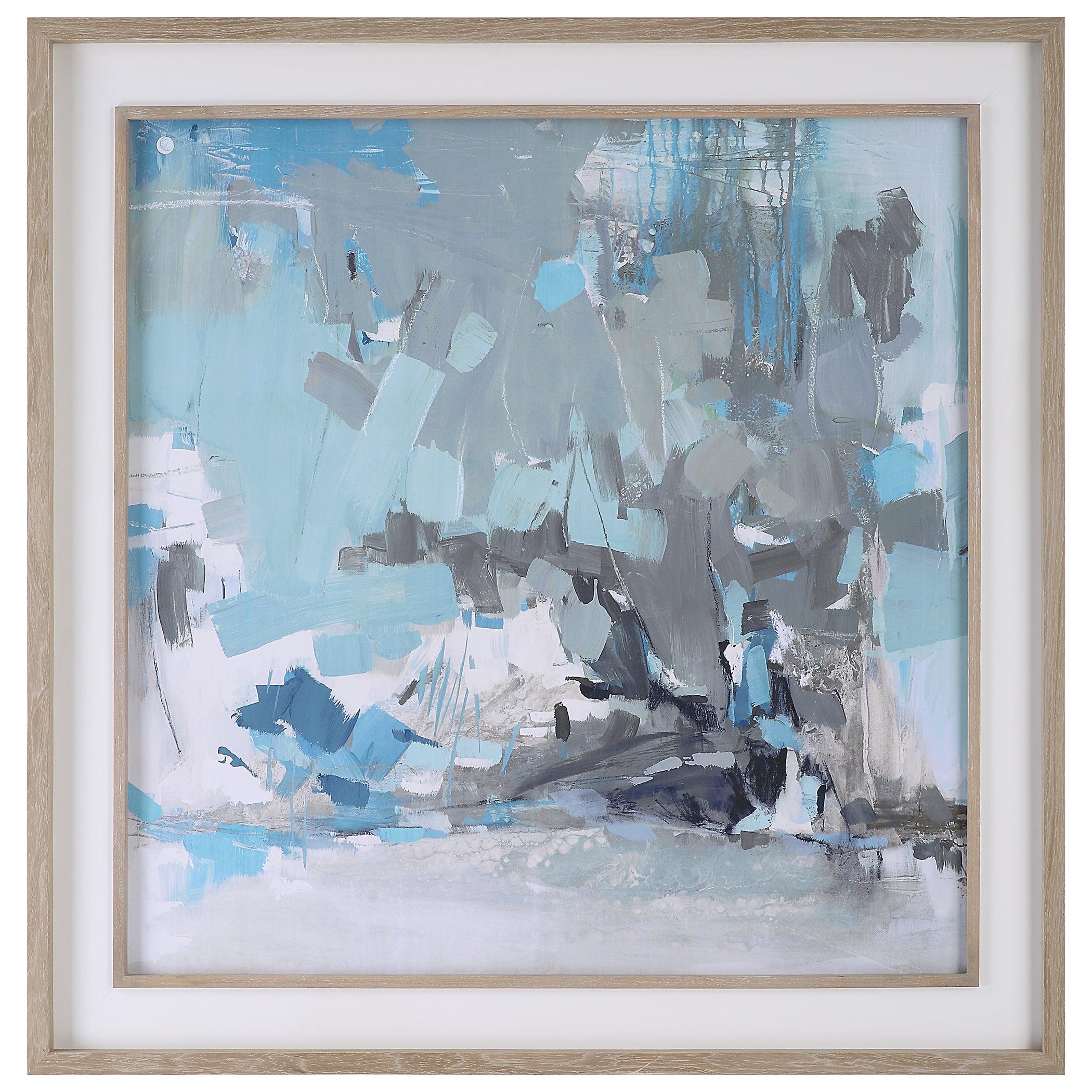 Misty Moonlight Abstract Framed Print - Remutear