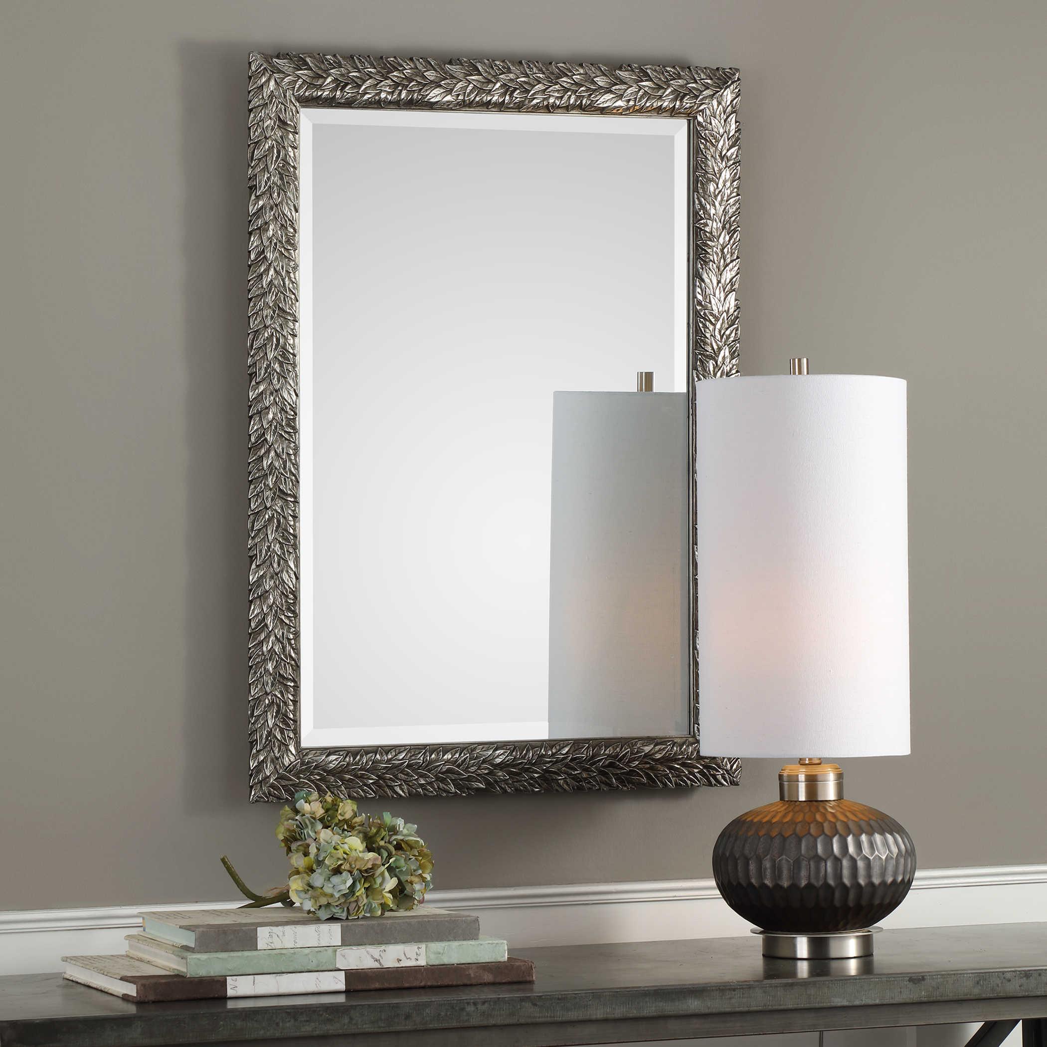 EVELINA SILVER LEAVES MIRROR - Remutear