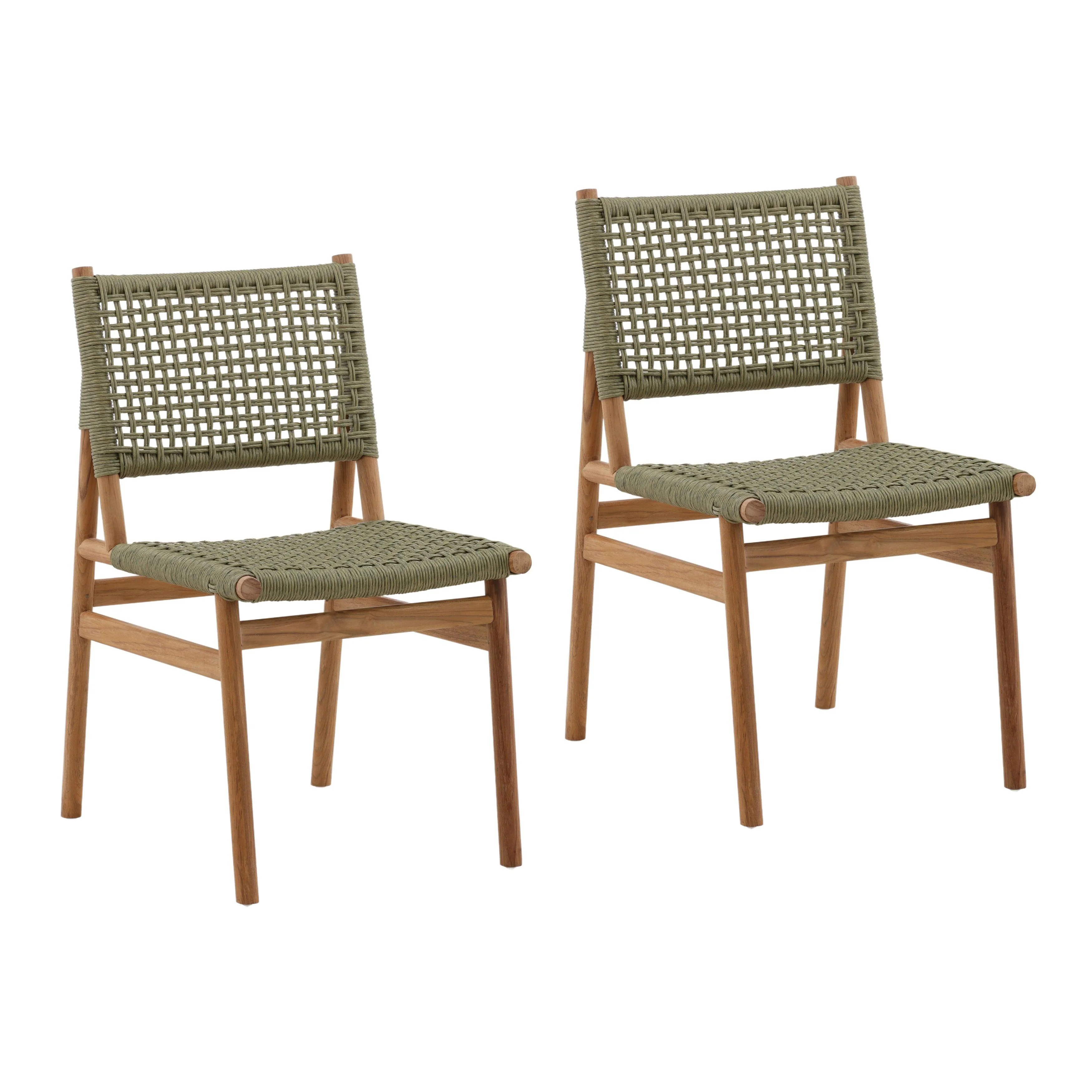 Francina Outdoor Dining Chair Set of 2 Green - Remutear