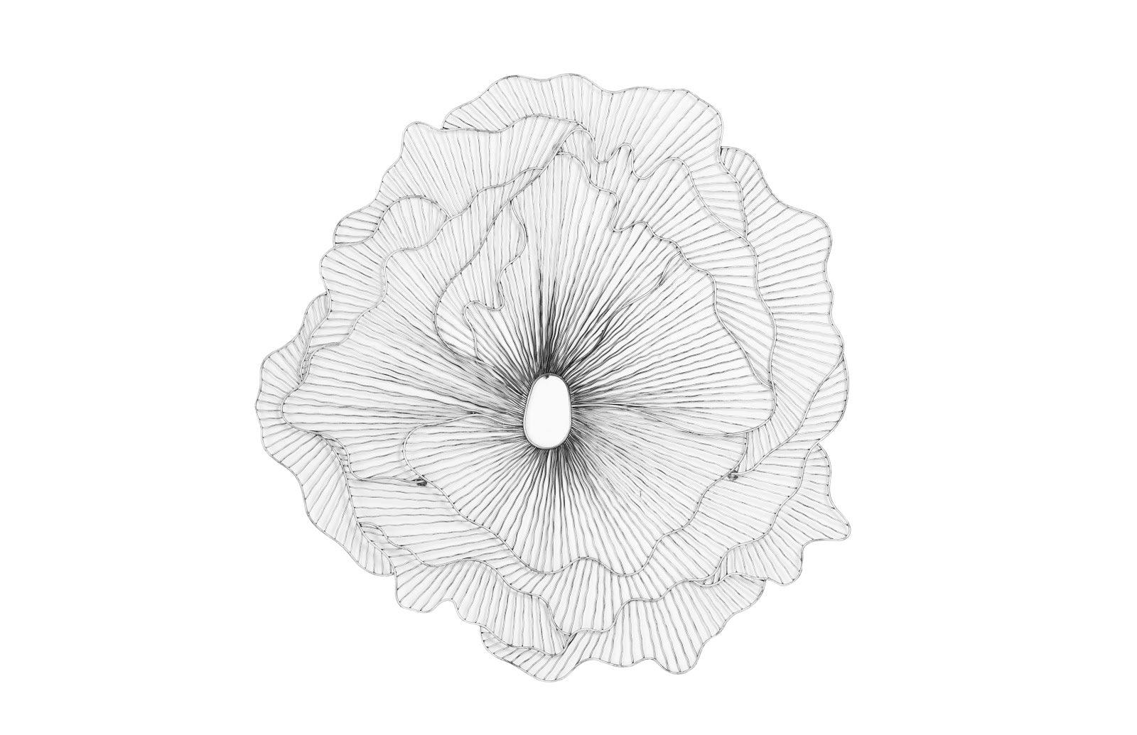 Poppy Flower Wall Art, Silver/Black, LG - Remutear