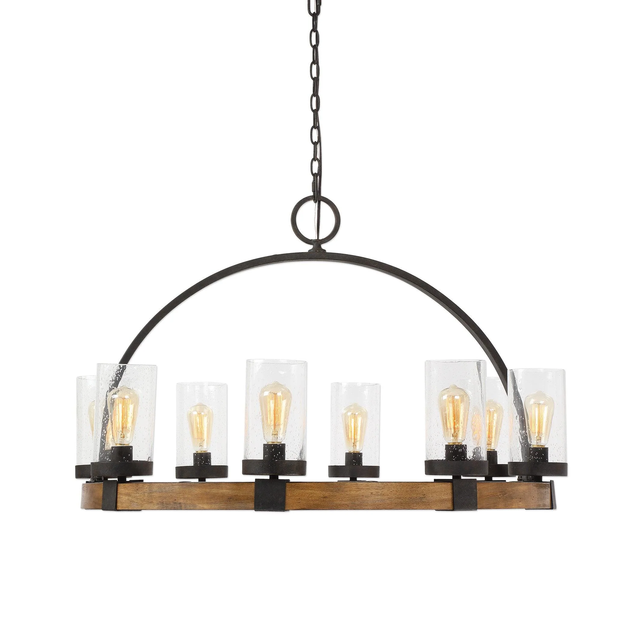 ATWOOD 8 LIGHT WAGON WHEEL PENDANT - Remutear