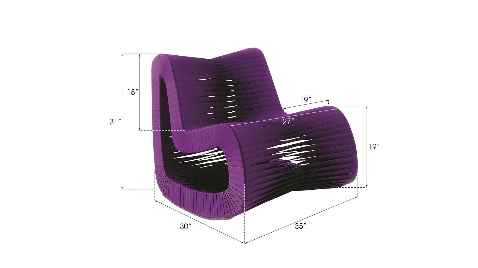 Seat Belt Rocking Chair, Purple - Remutear