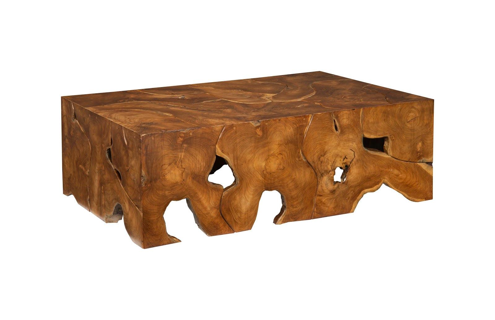 Teak Slice Coffee Table, Rectangle - Remutear