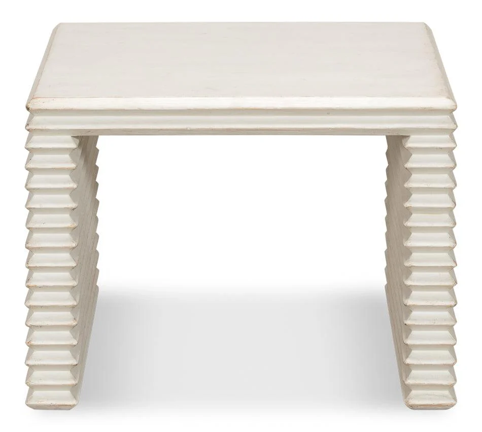 Stacked Stool - Antique White - Remutear