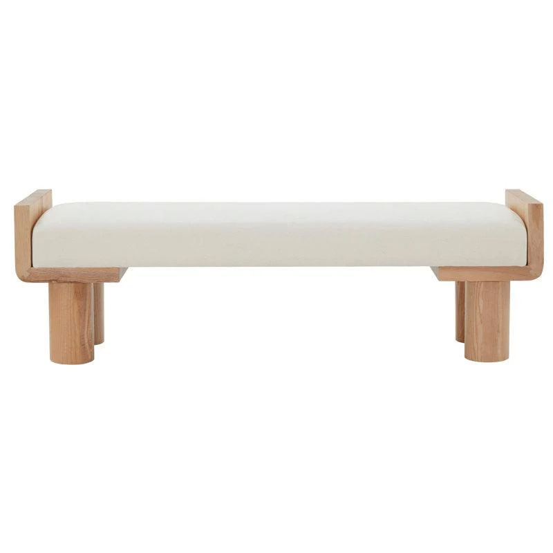 Iryna Boucle And Wood Bench - Remutear