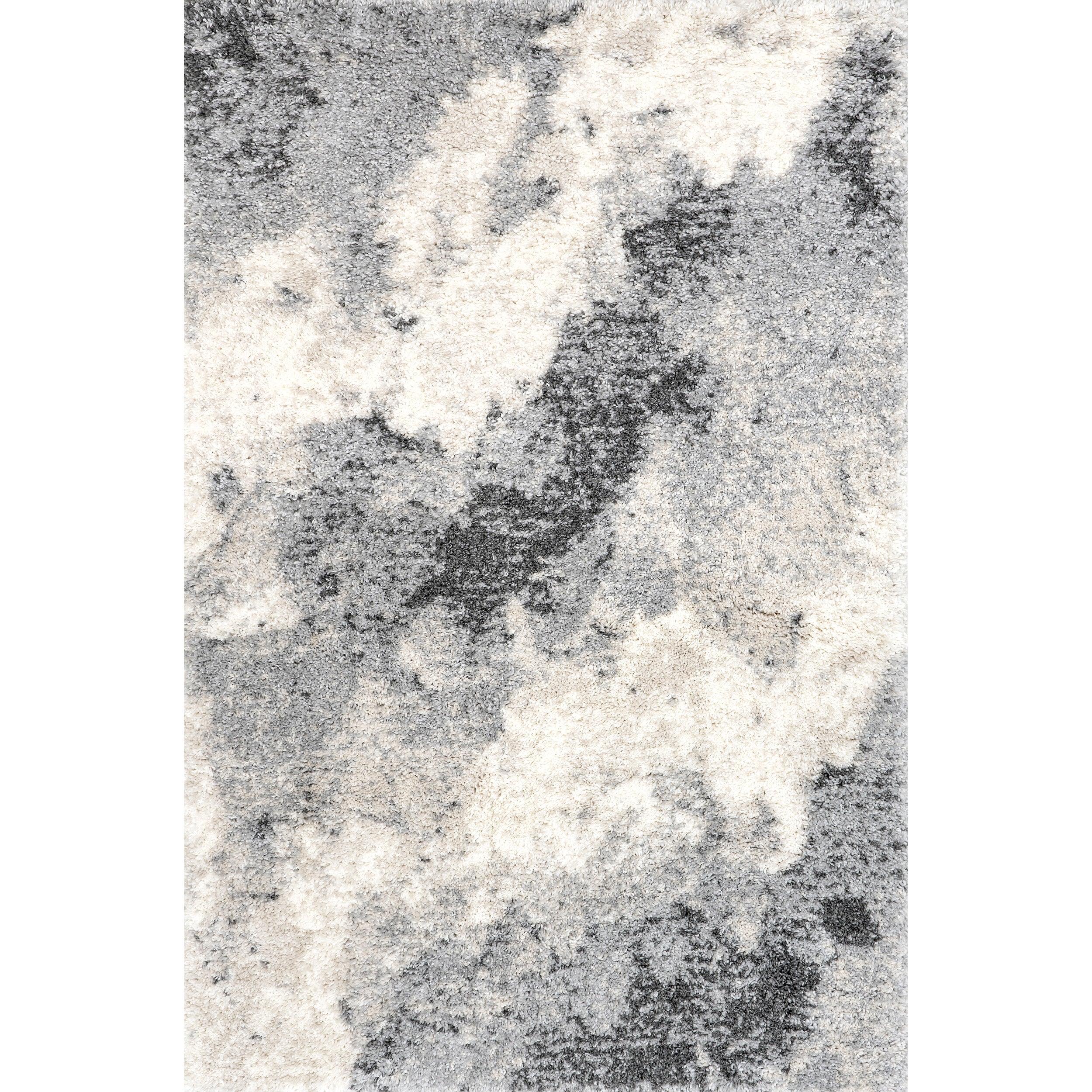 Sidonie Abstract Clouds Shag Area Rug - Remutear