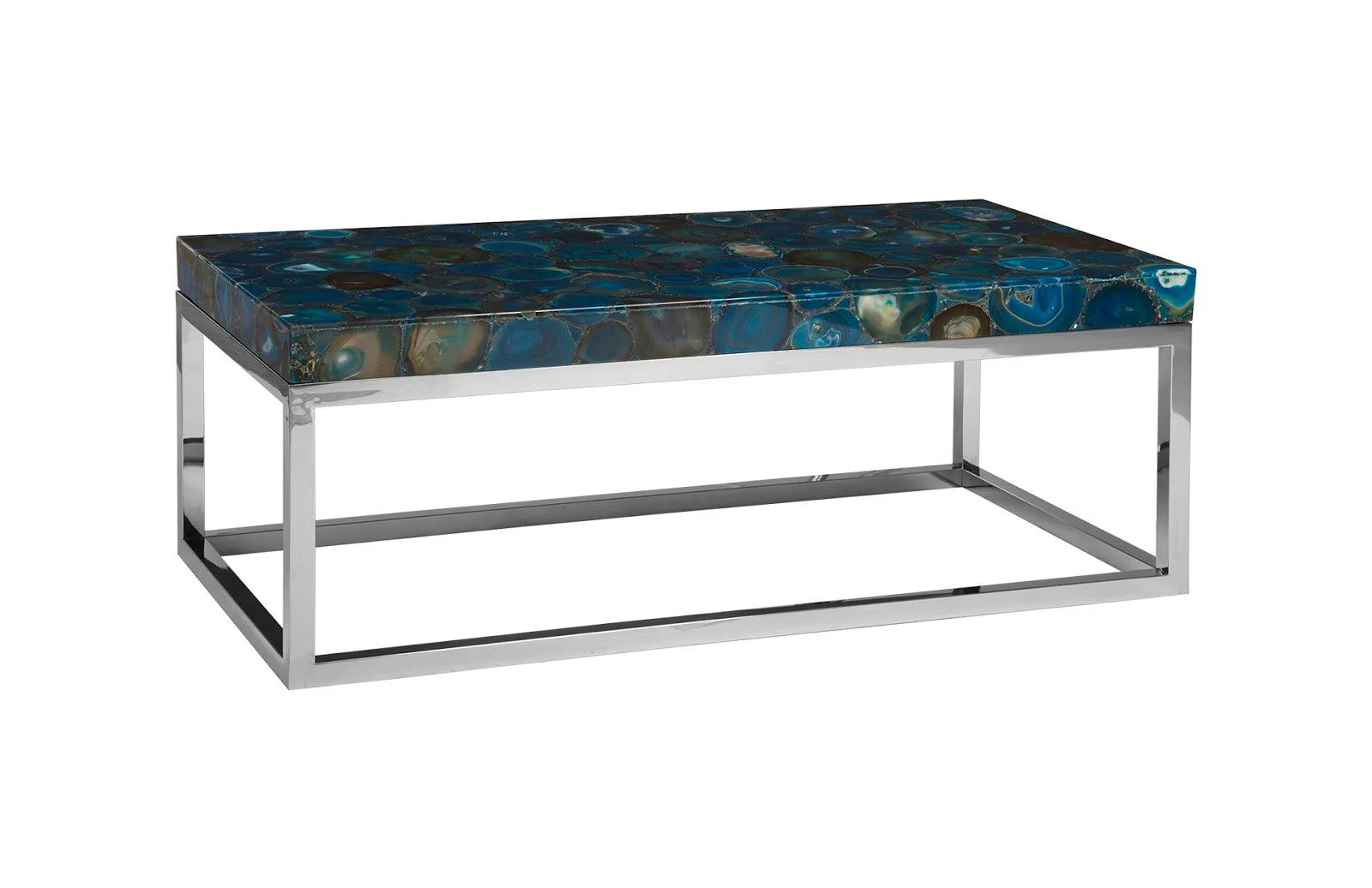 Agate Coffee Table, Stainless Steel Base - Remutear