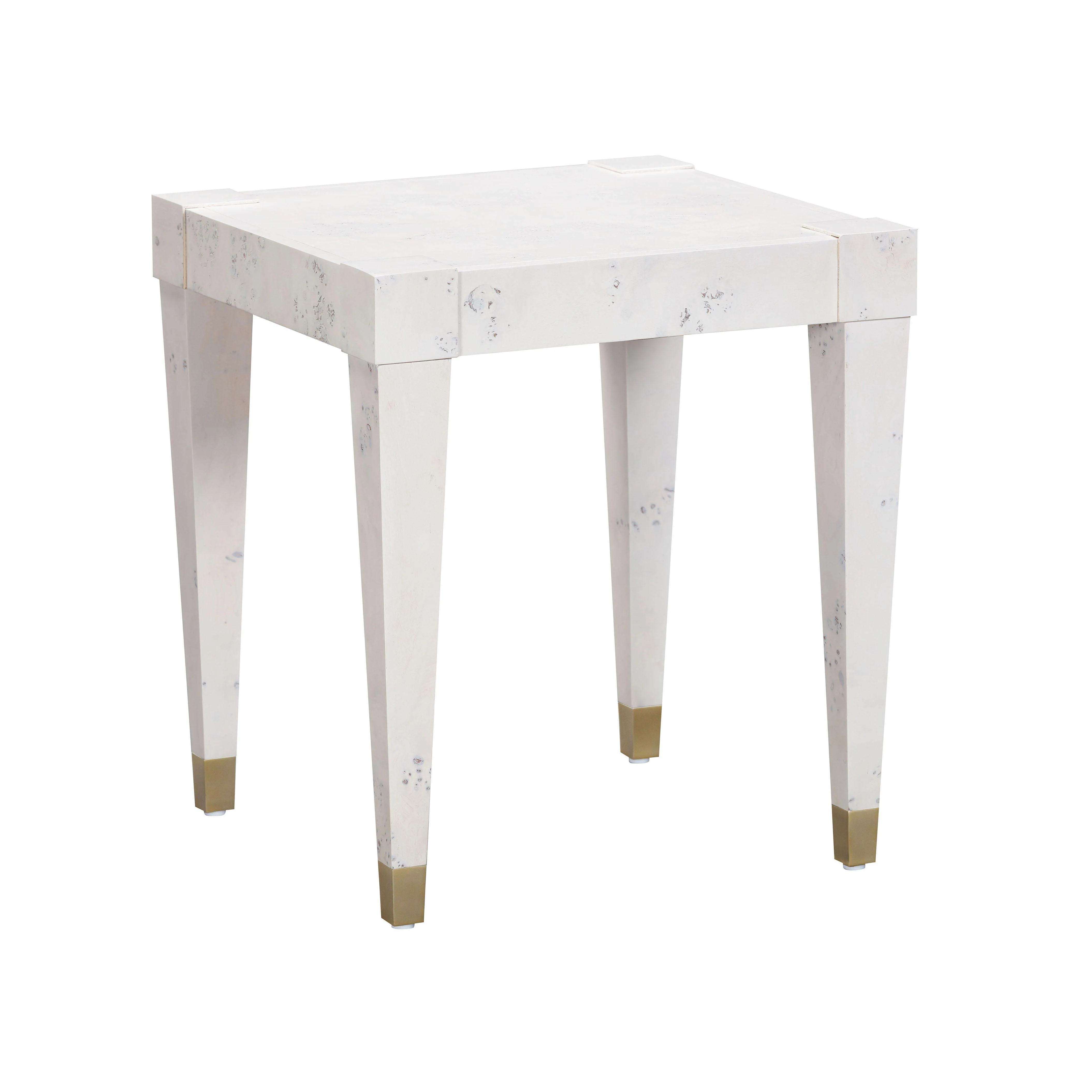 Brandyss White Burl End Table - Remutear