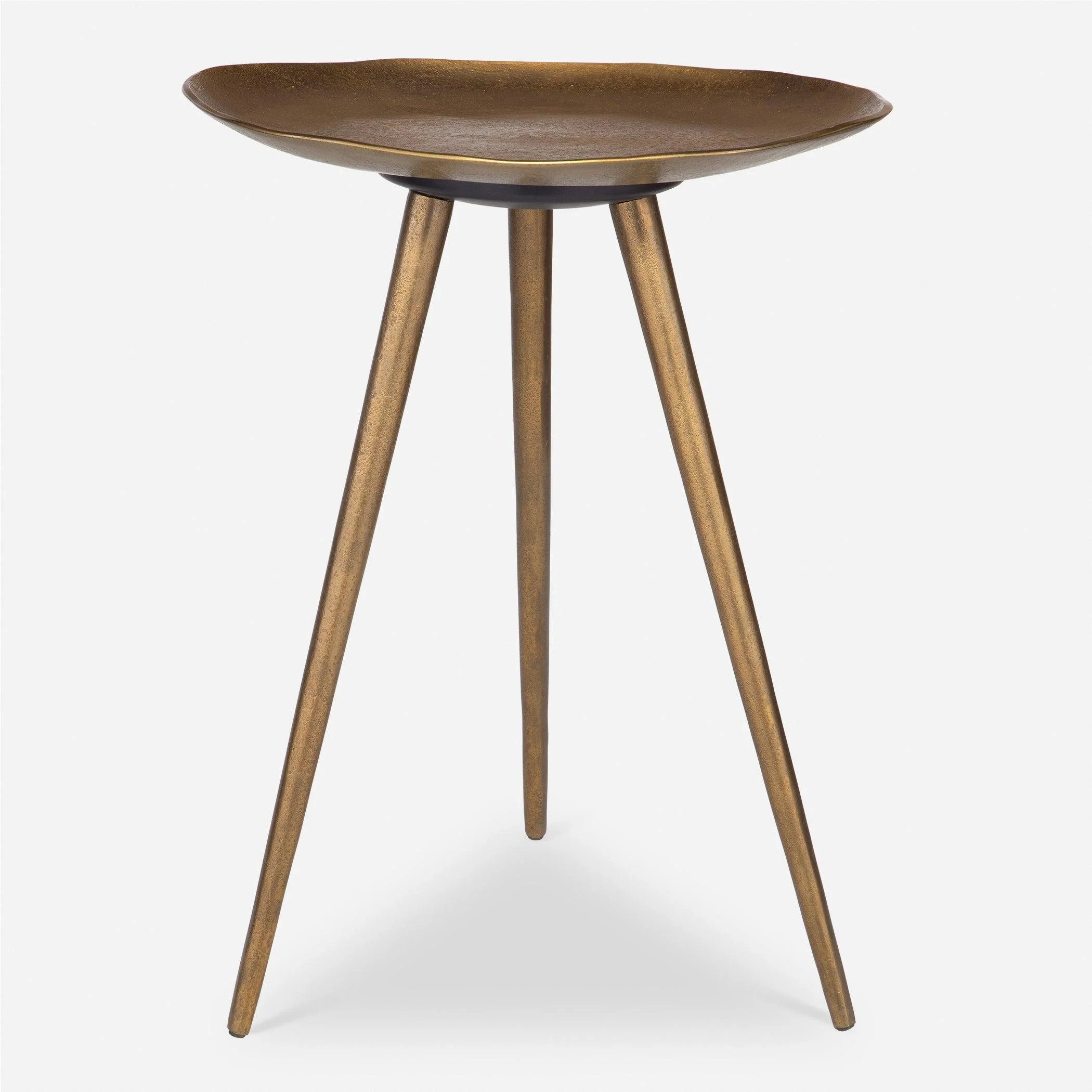 Lily Pad Antique Brass Accent Table - Remutear