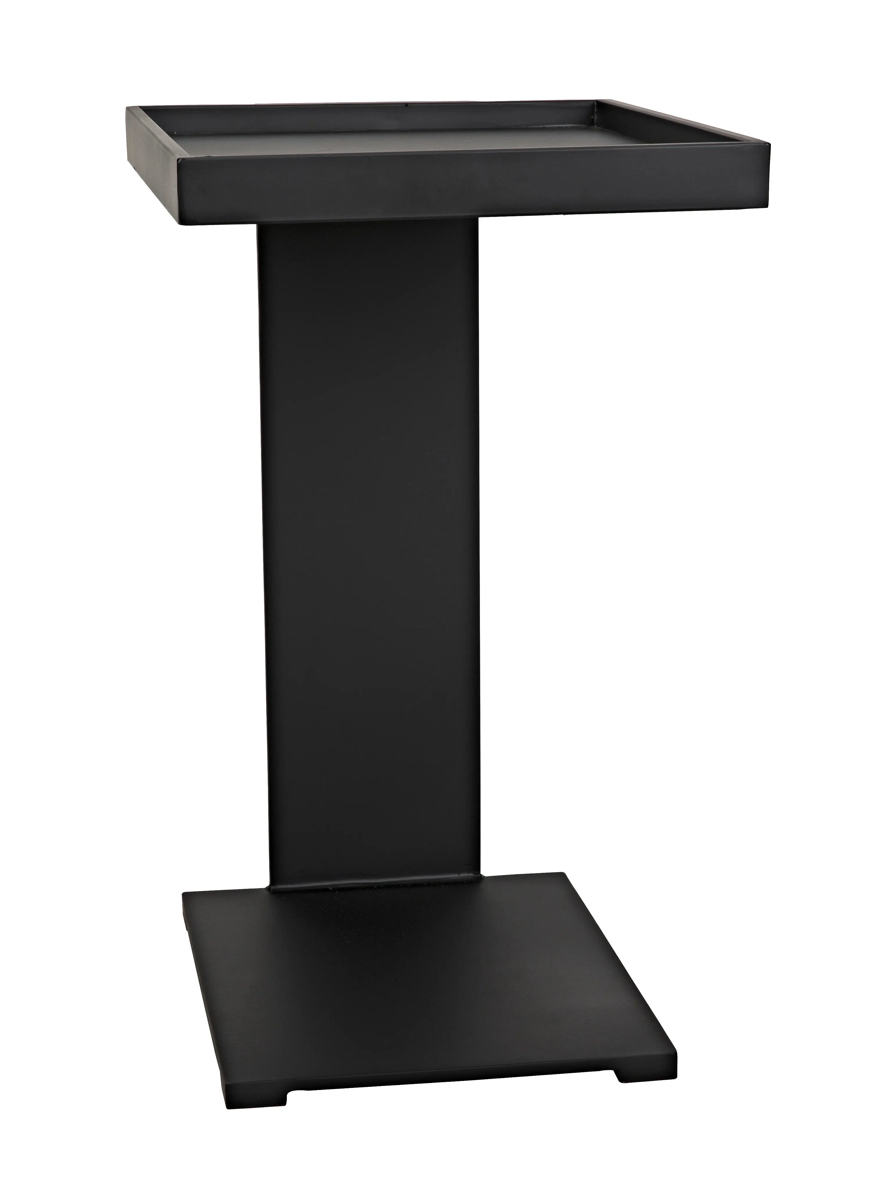 Ledge All Metal Side Table, Black Steel - Remutear