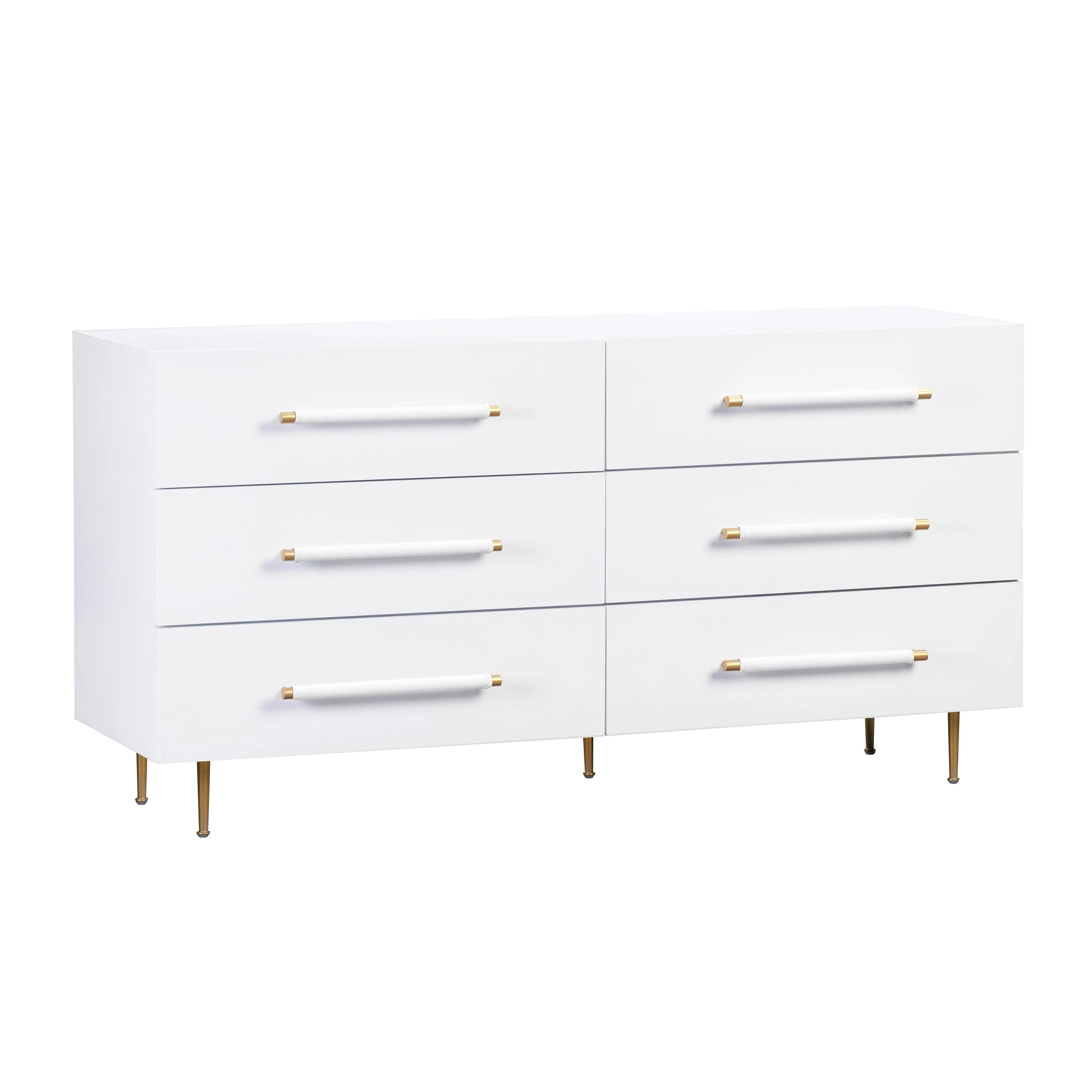Trident White 6 Drawer Dresser - Remutear