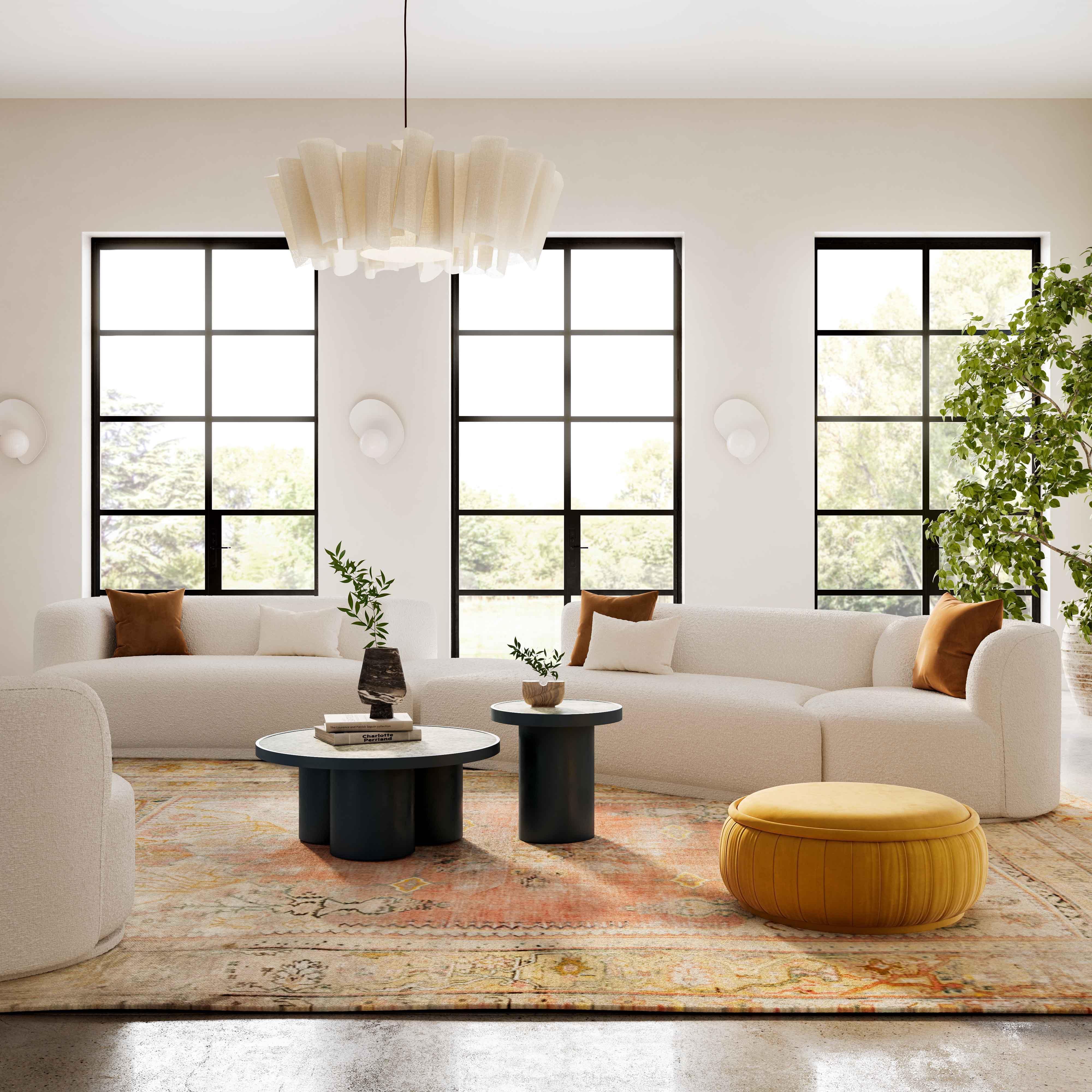 Fickle Cream Boucle 4-Piece Modular LAF Sectional - Remutear