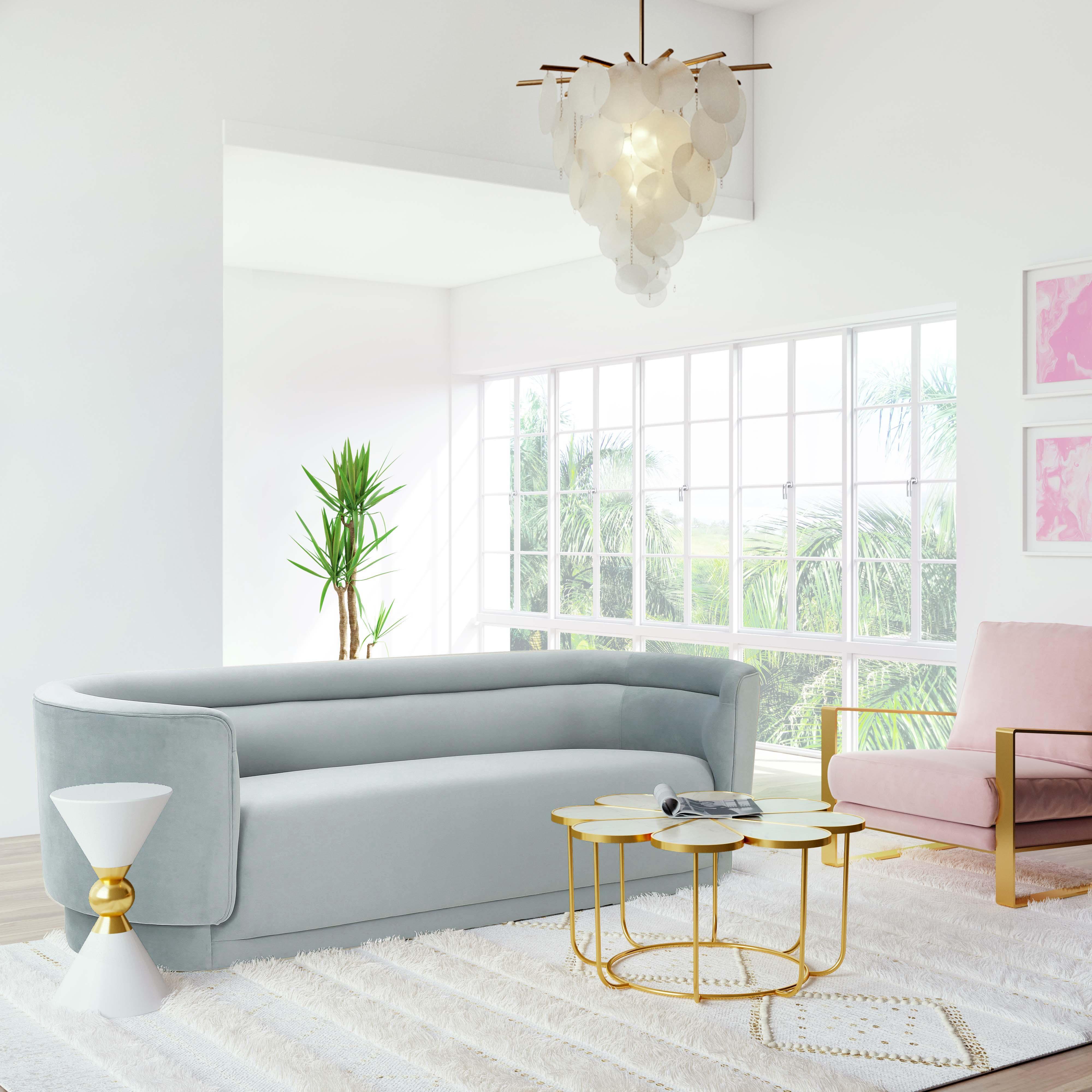 Macie Sea Blue Velvet Sofa - Remutear