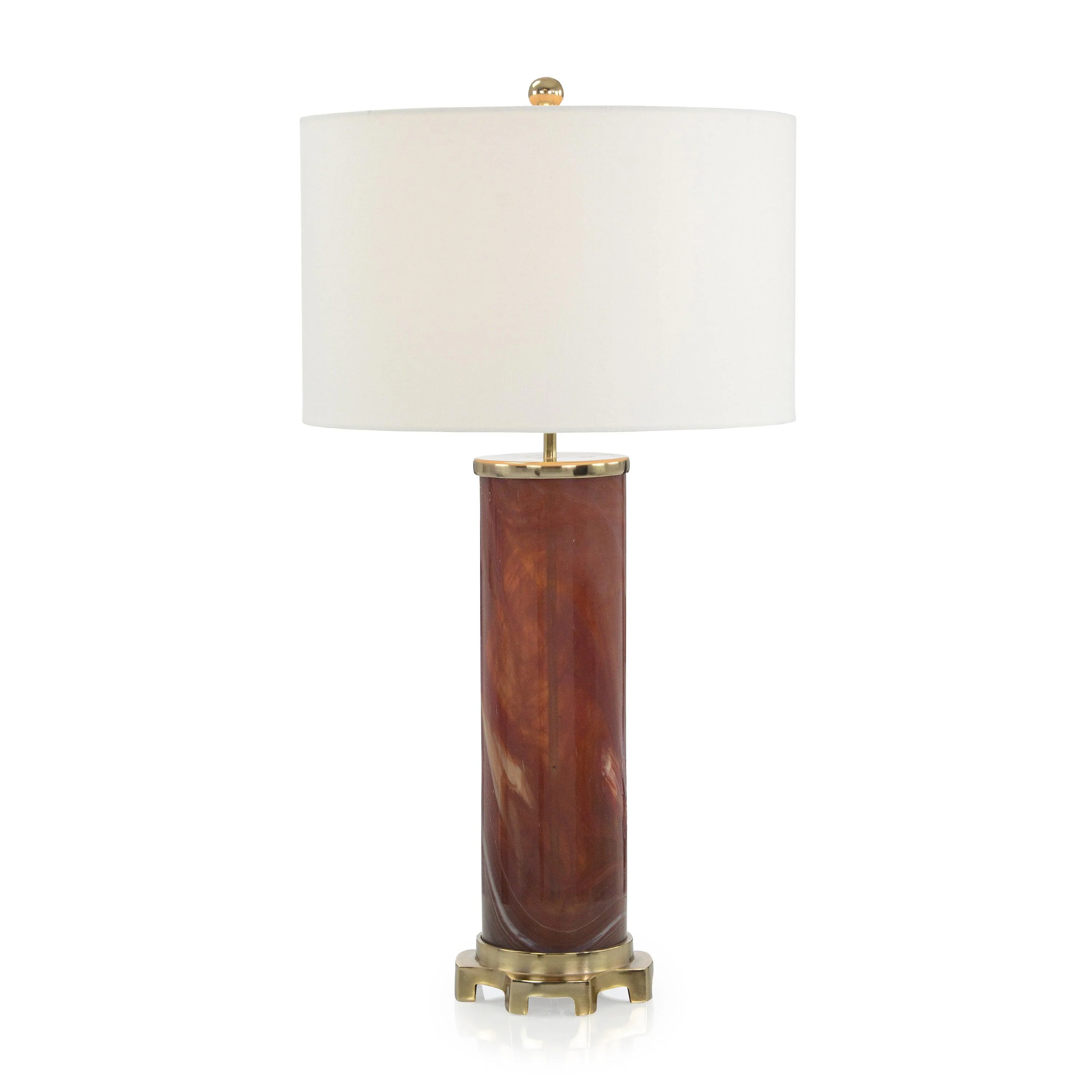 Burnt Sienna Marbled Glass Table Lamp - Remutear