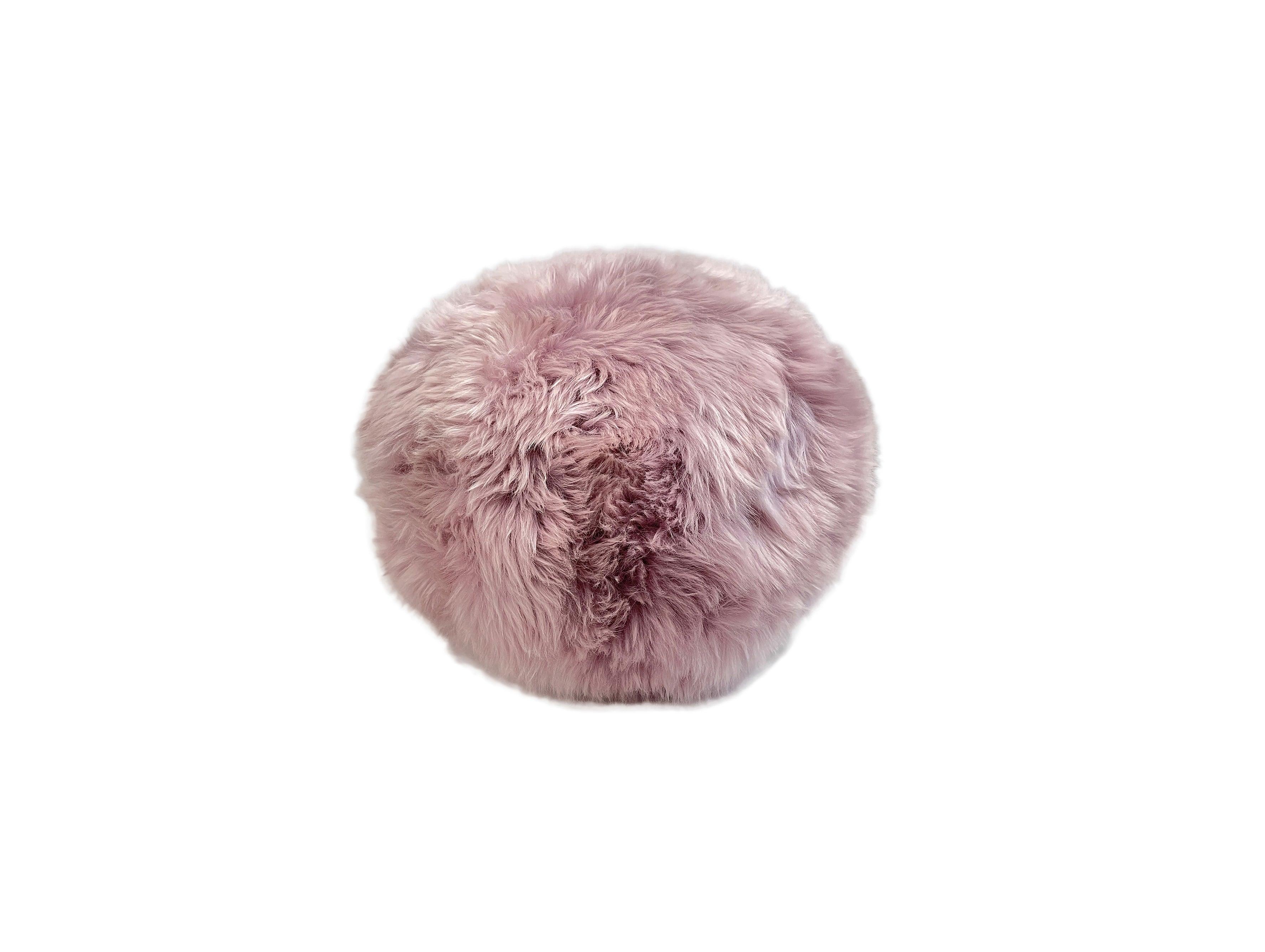 Long Wool Sheepskin Ball Cushion - Remutear