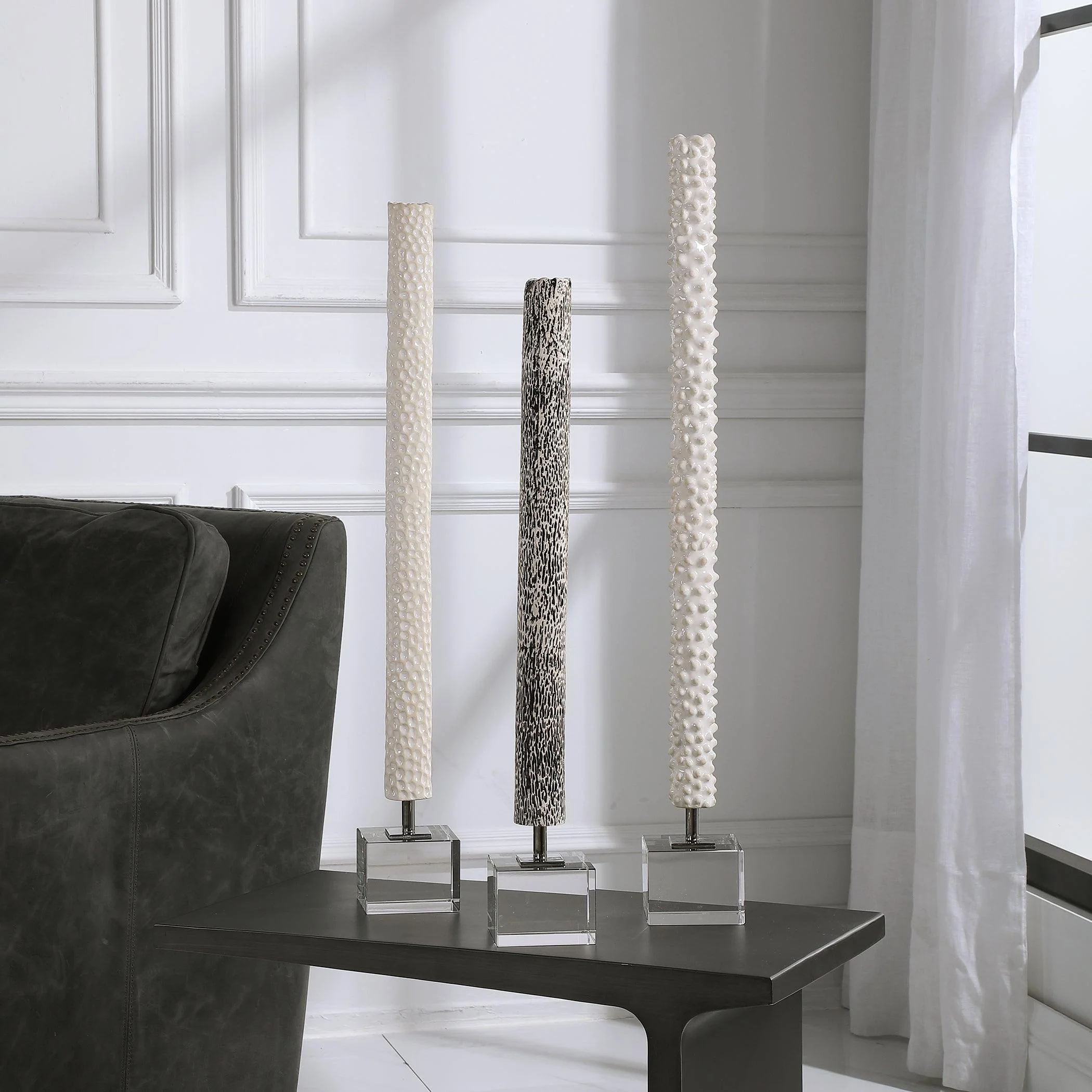 MAKIRA CYLINDRICAL SCULPTURES, SET OF 3 - Remutear