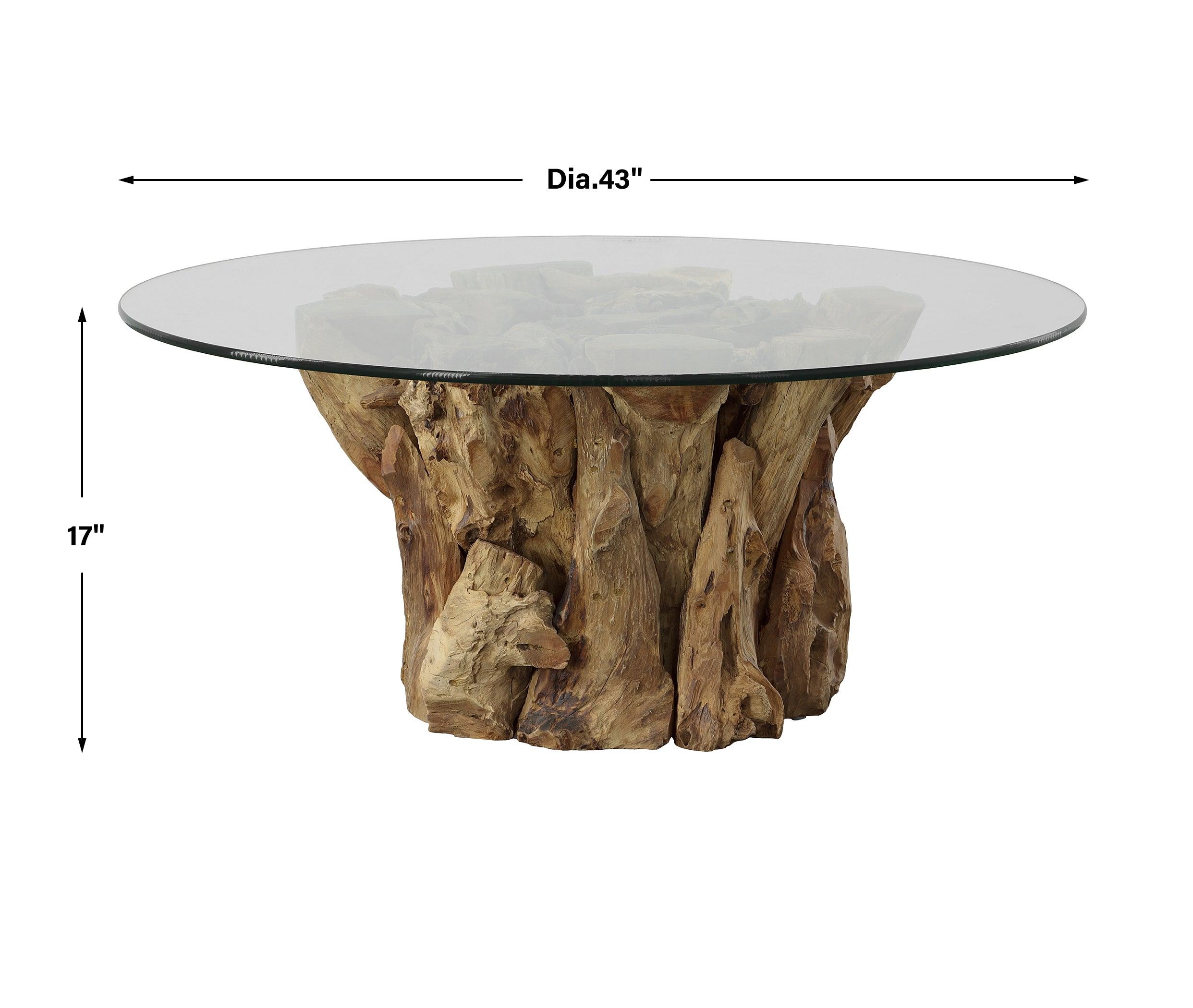 Driftwood Glass Top Large Coffee Table - Remutear