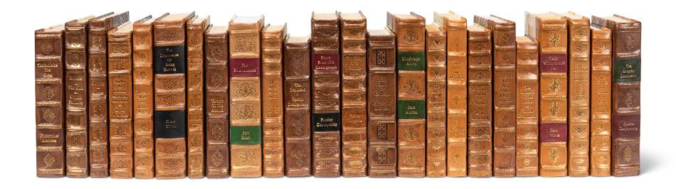 Faux Tan Leather Books - Set Of 24 - Remutear